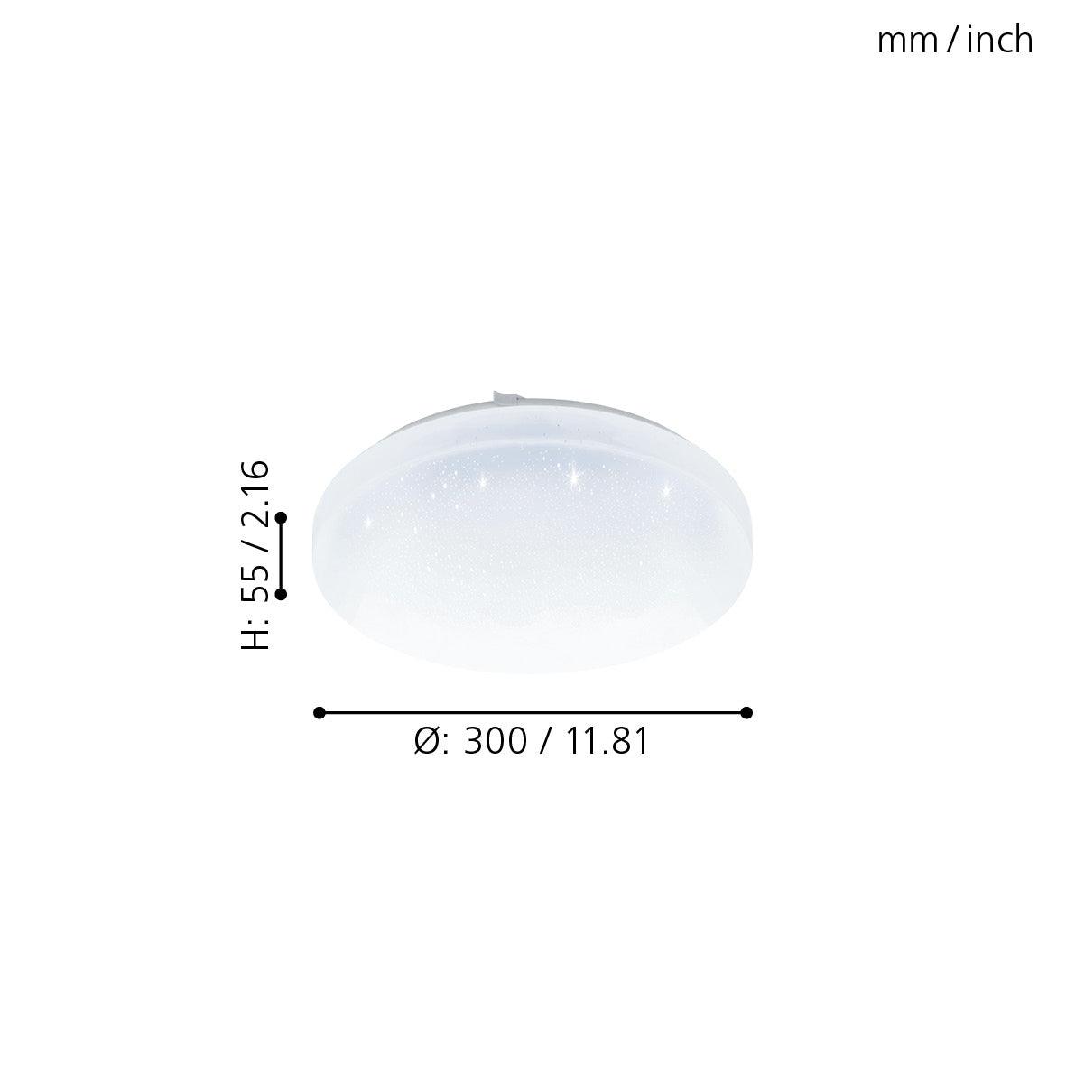 eglo frania a ip44 round white led flush bathroom light living room close up
