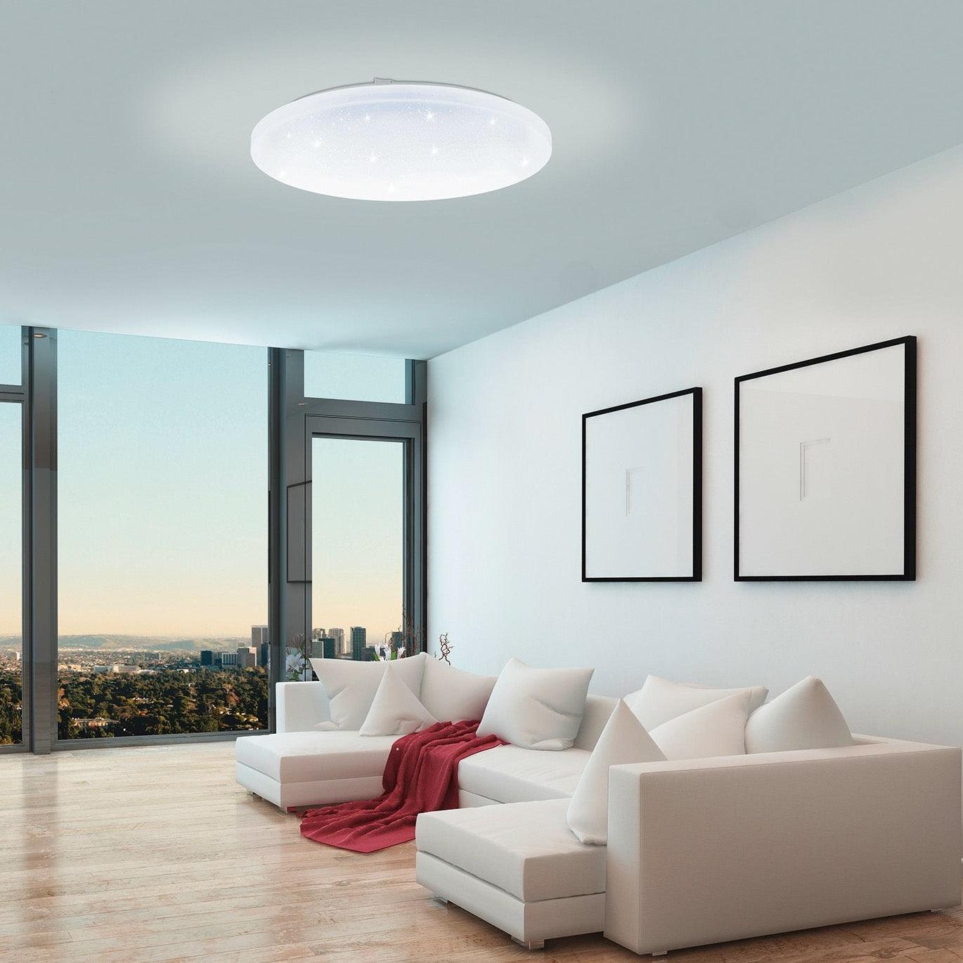 eglo frania a ip44 round white led flush bathroom light
