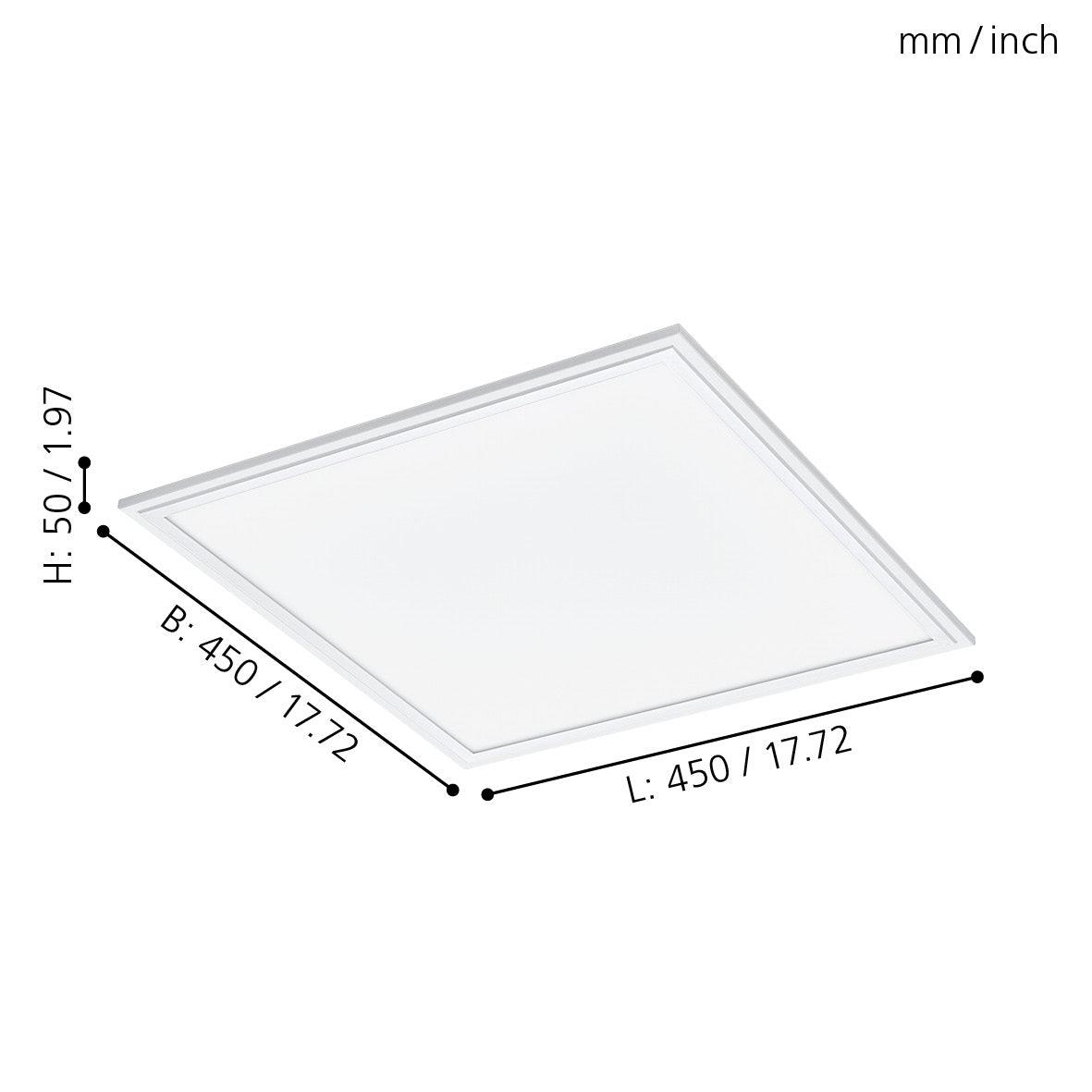 eglo salobrena a led square 45cm panel flush ceiling light living room close up