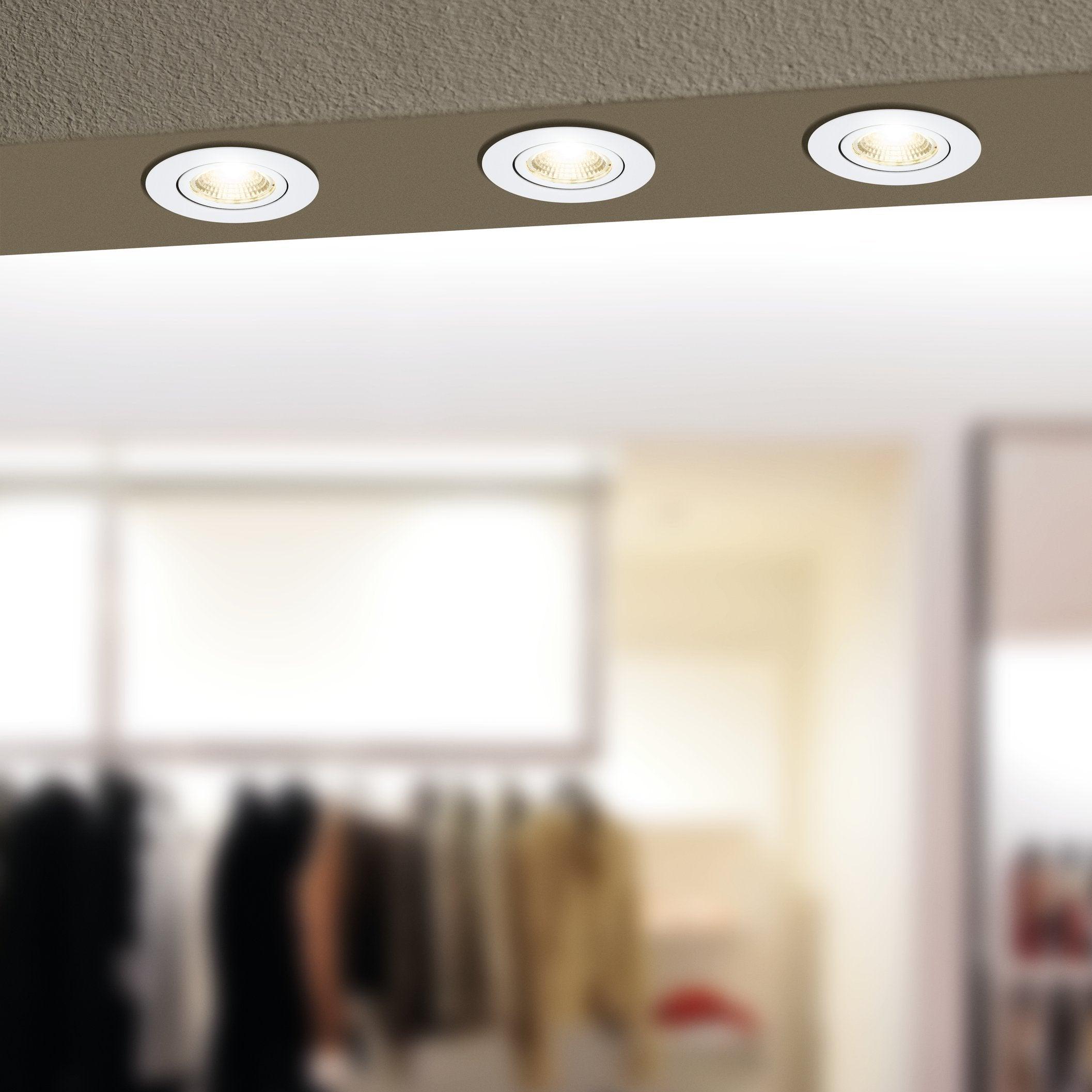 eglo saliceto led round recessed downlight living room image