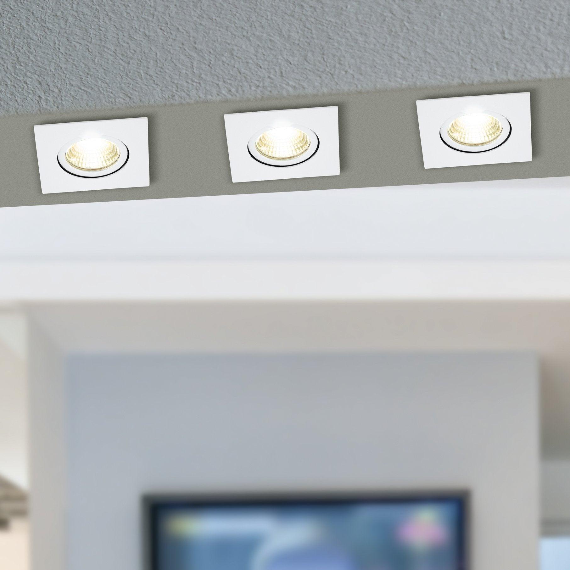eglo saliceto led square white recessed downlight