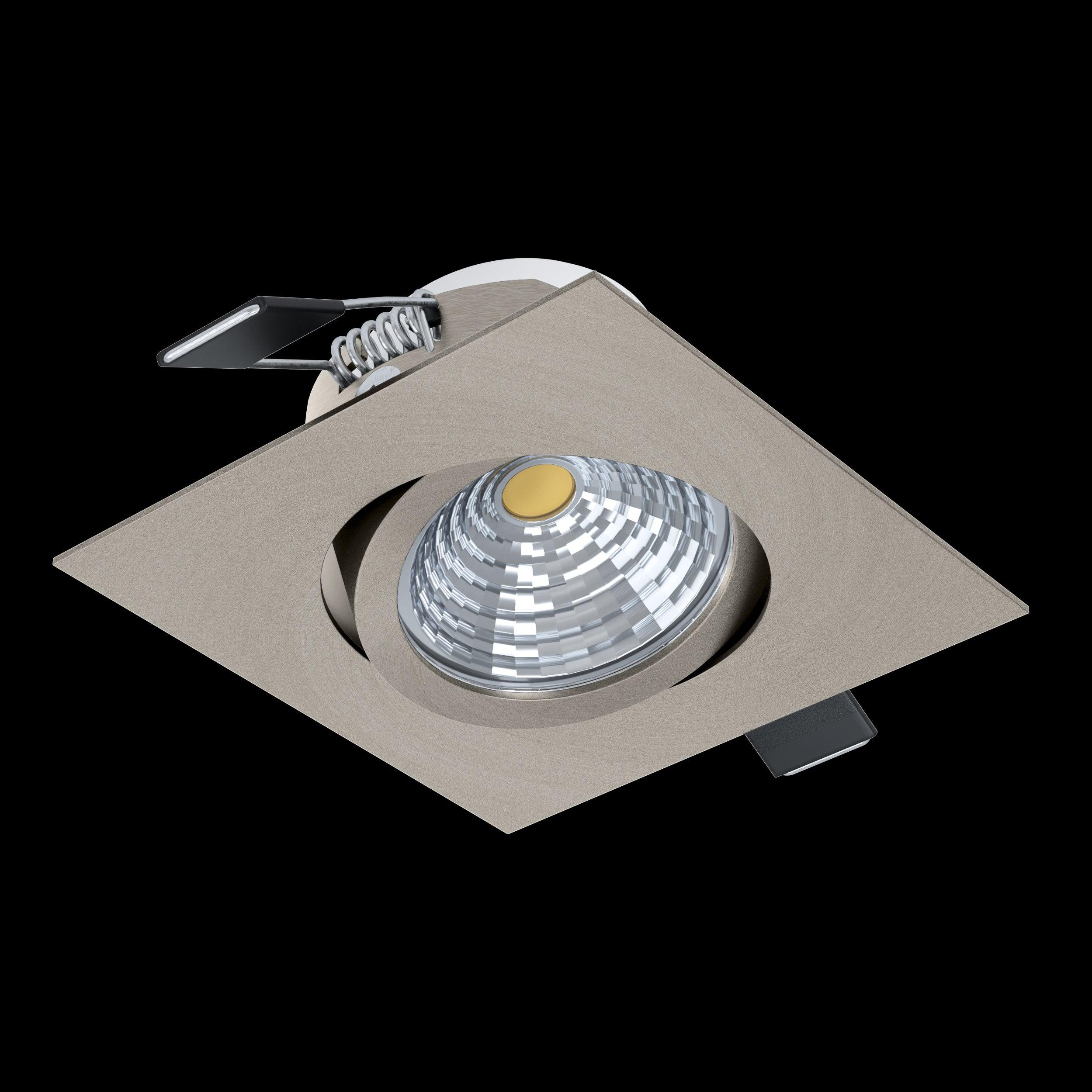 eglo saliceto led square nickel recessed downlight