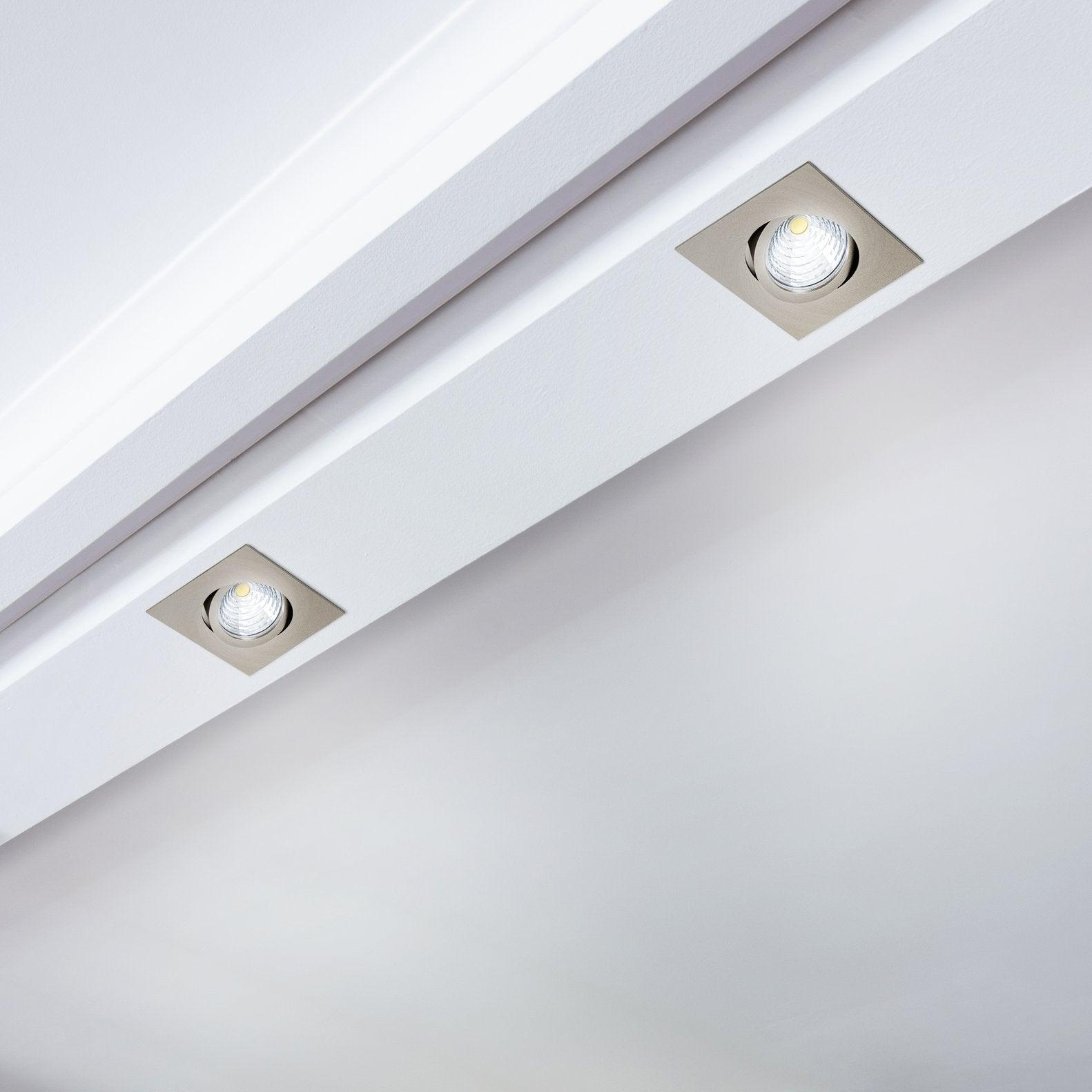 eglo saliceto led nickel square recessed downlight
