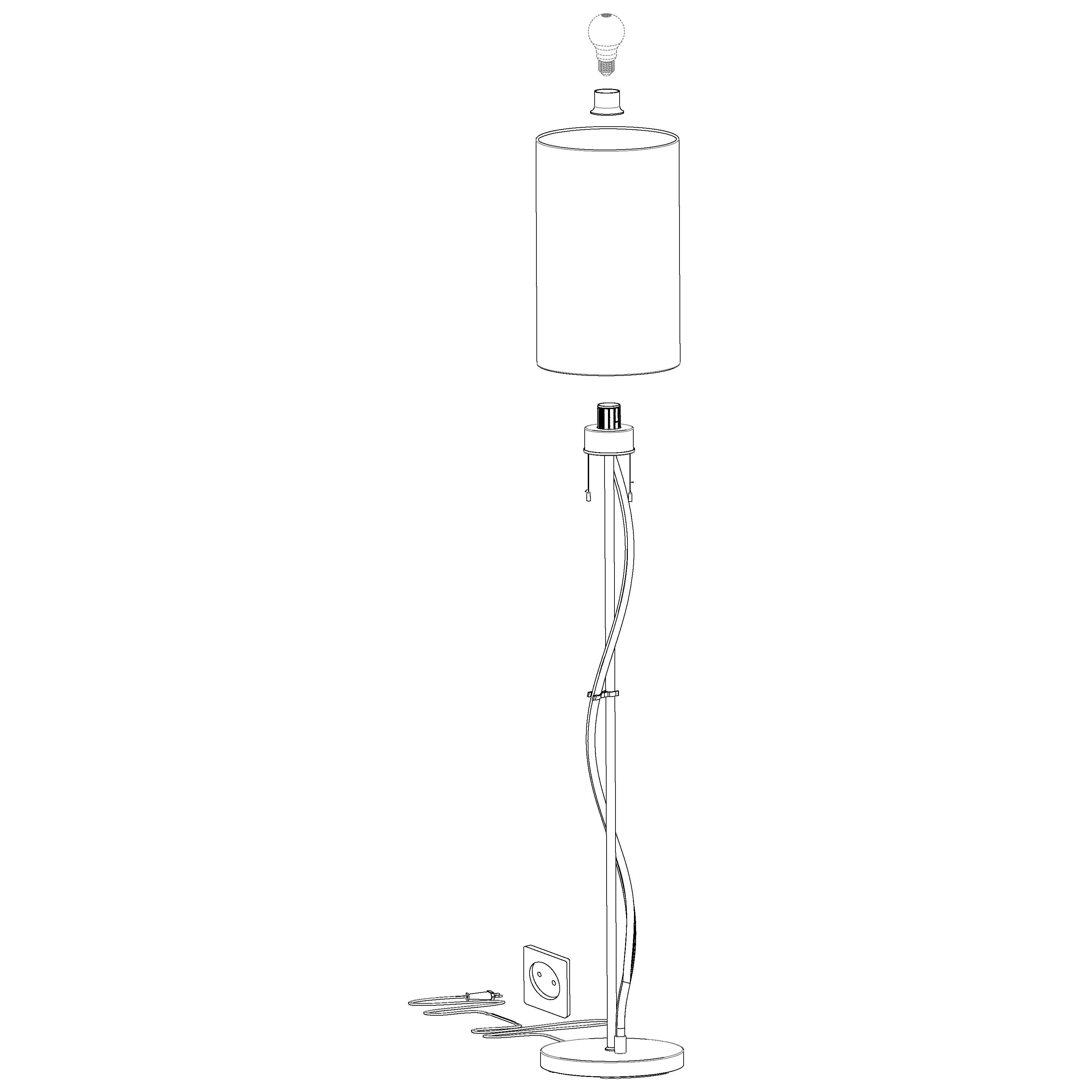 eglo espartal led nickel floor lamp white fabric shade kitchen lighting