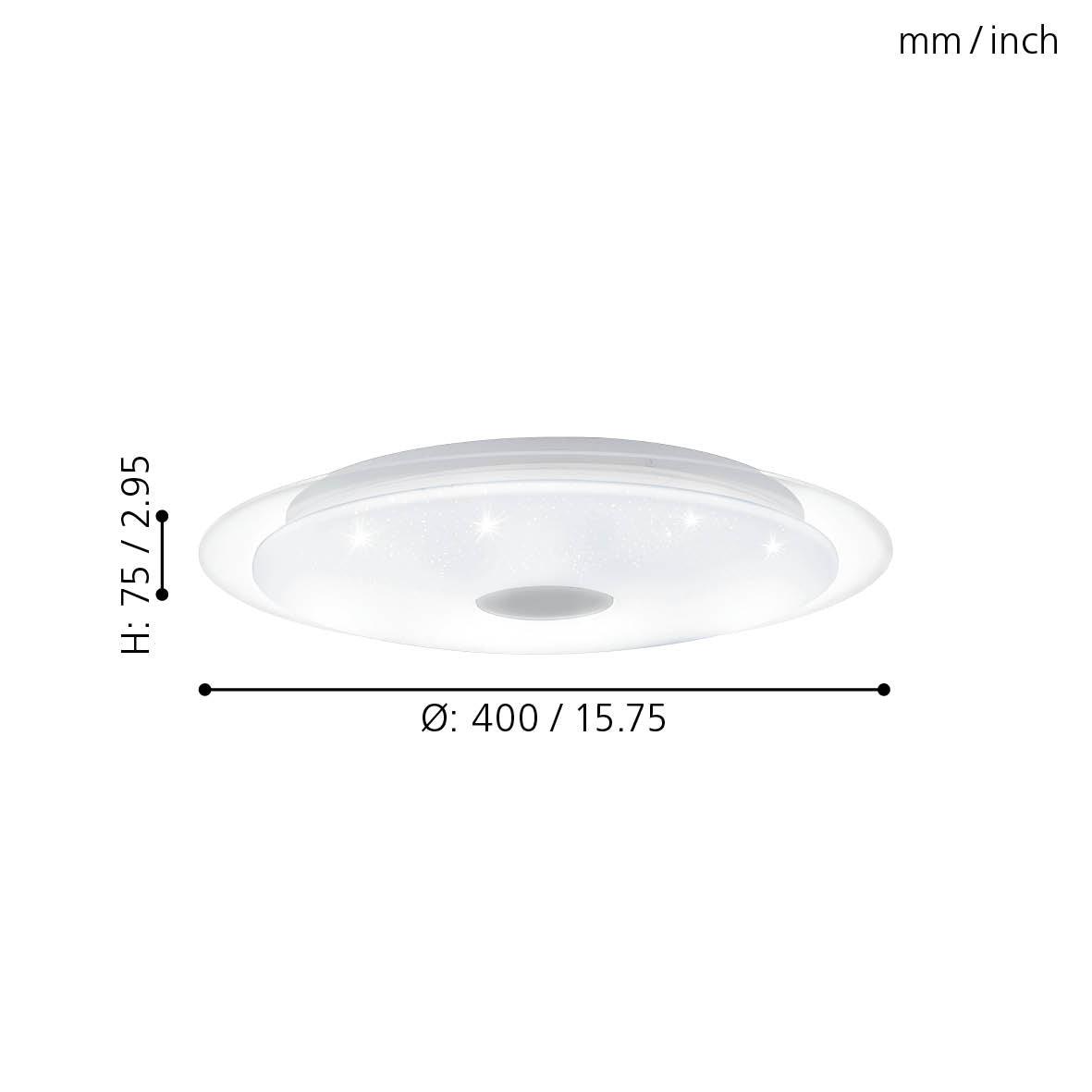 eglo lanciano 1 led white round flush ceiling light 40cm Kitchen Lighting Close Up