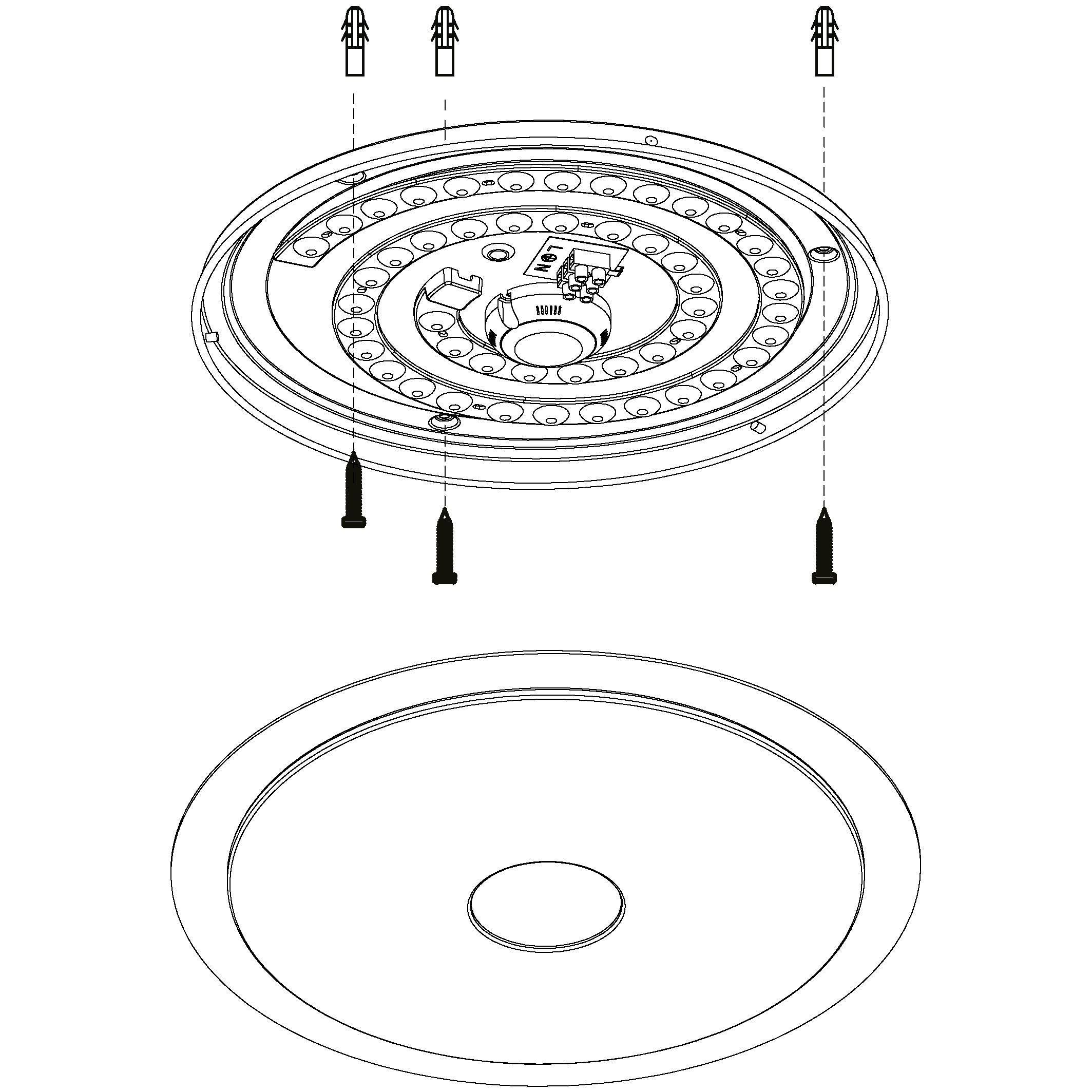eglo lanciano 1 led white round flush ceiling light 40cm Hallway Lighting Close up