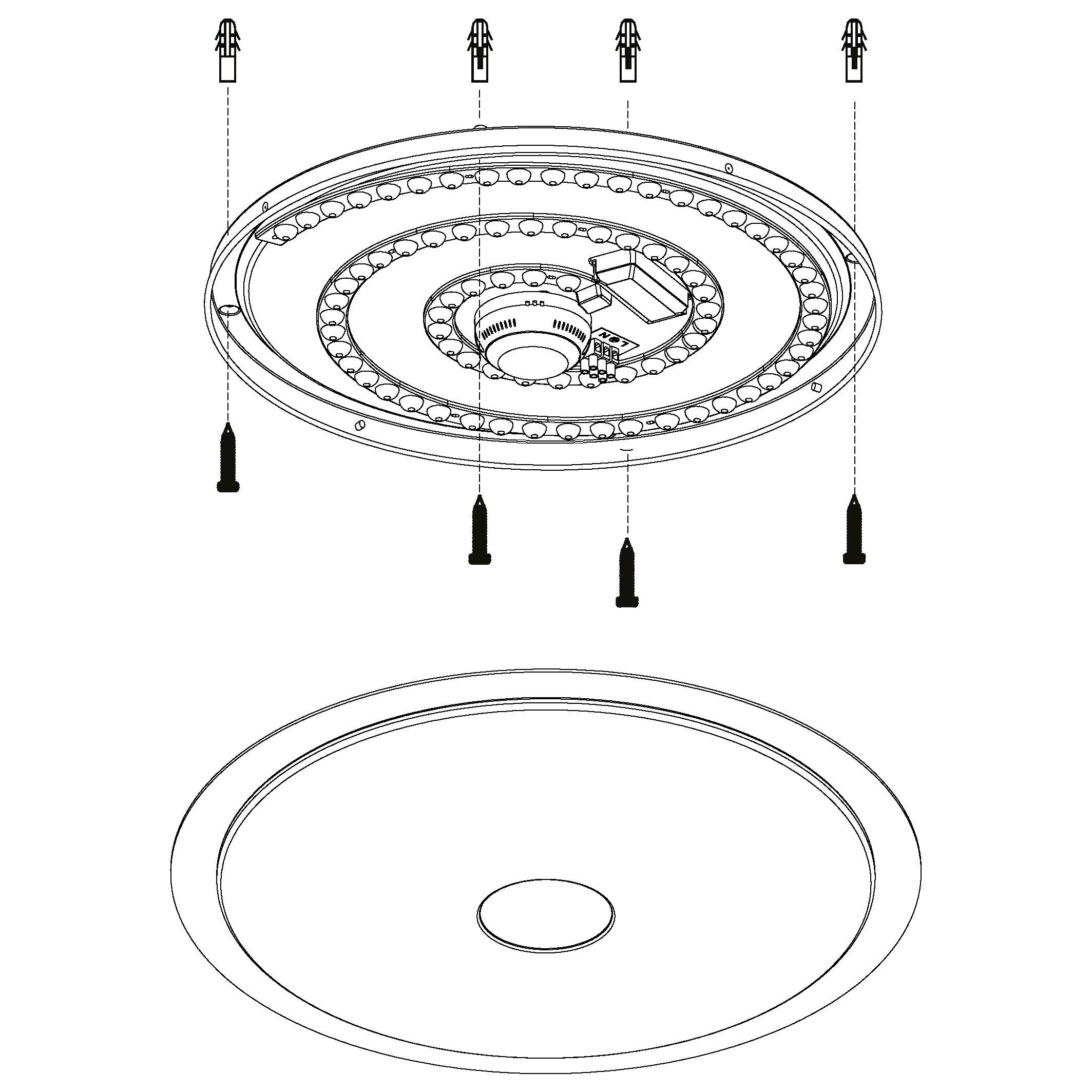 eglo lanciano 1 led white round flush 56cm Kitchen Lighting Close Up