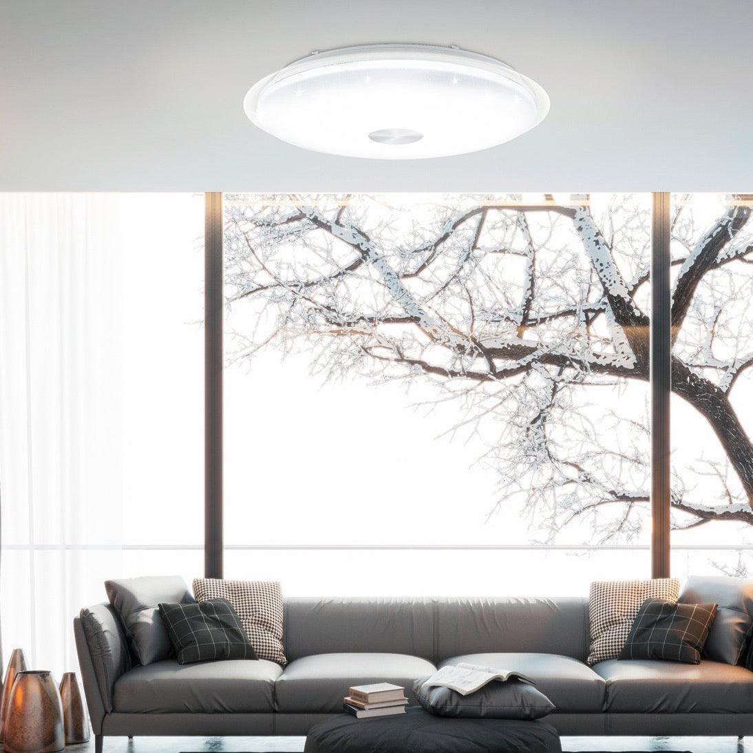 eglo lanciano 1 led white round flush 56cm