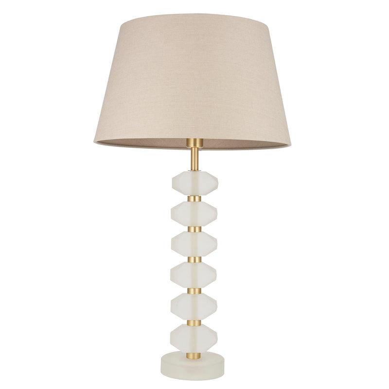 Endon Annabelle Frosted Crystal Glass Table Lamp - Grey Shade-Endon Lighting-Living-Room-Tiffany Lighting Direct-[image-position]