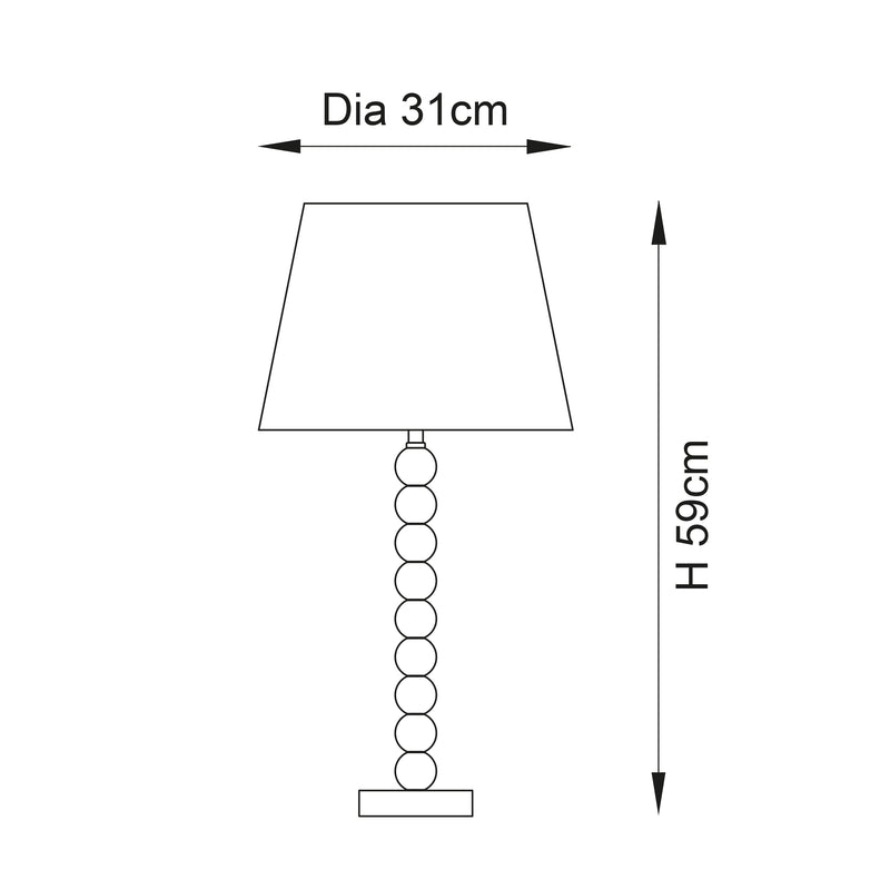Endon Adelie Clear Table Lamp - Grey Cici 12" Lamp Shade-Endon Lighting-Living-Room-Tiffany Lighting Direct-[image-position]