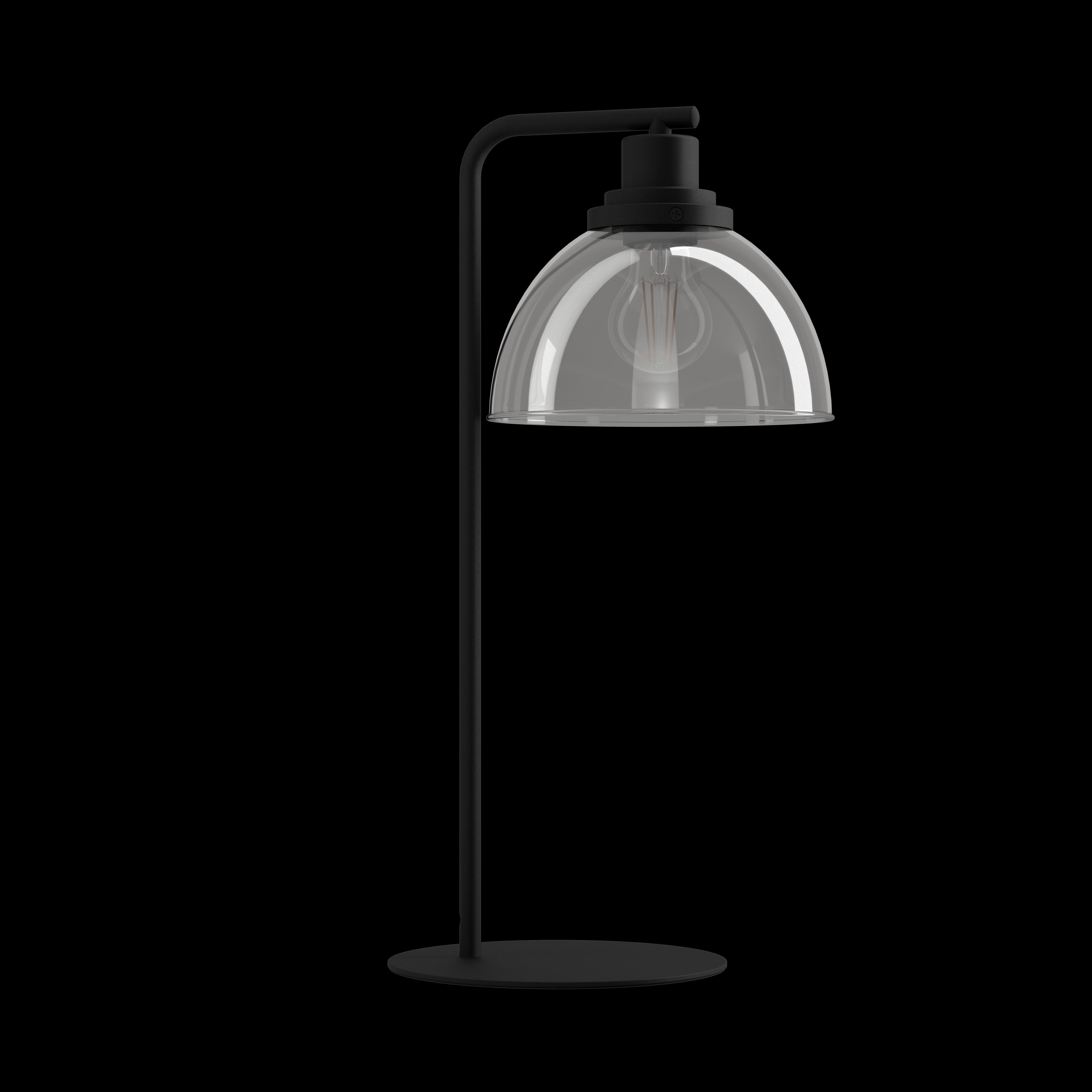 eglo beleser black smoked glass shade table lamp living room image
