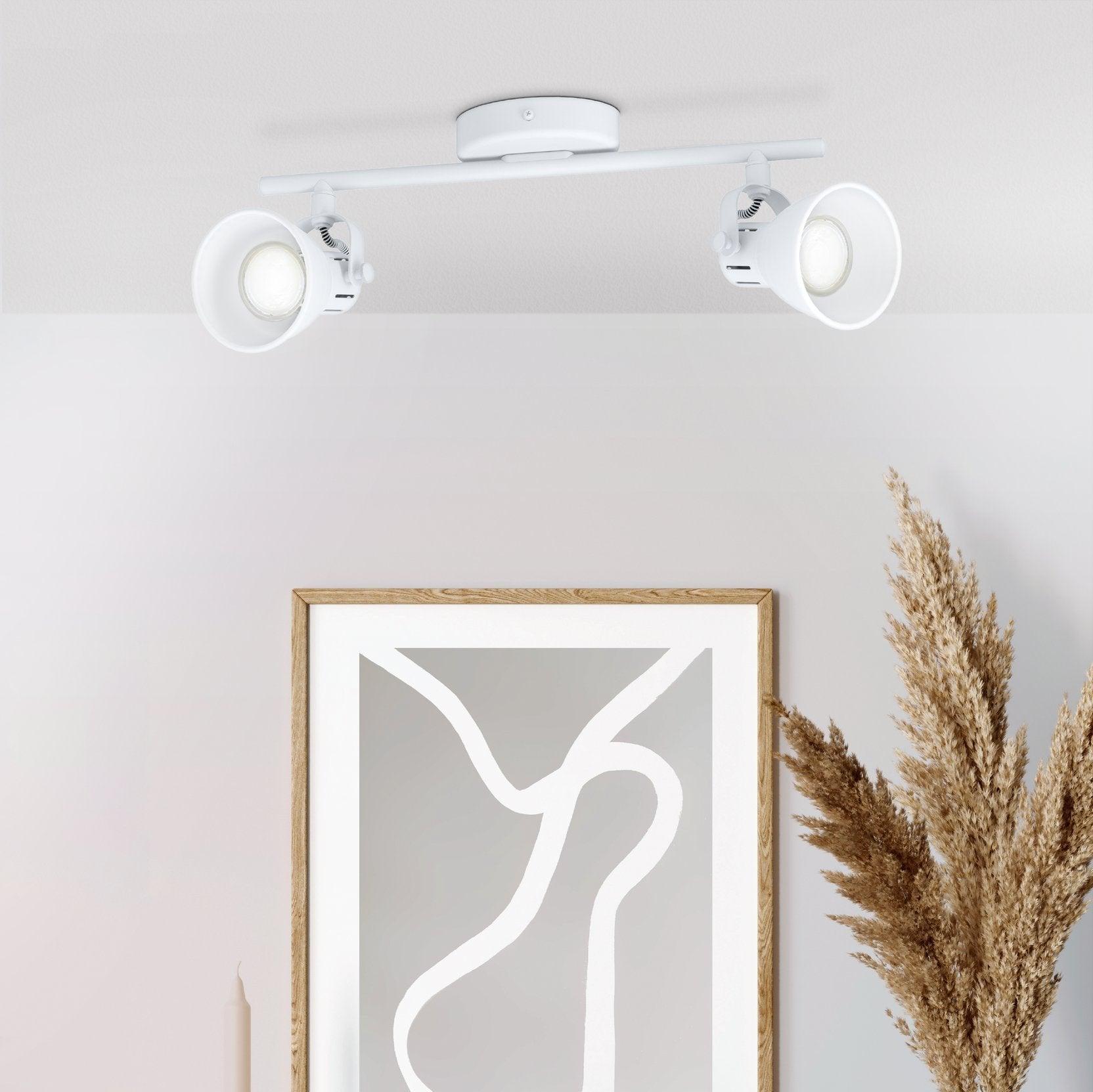 eglo seras 1 white 2 light bar spotlight