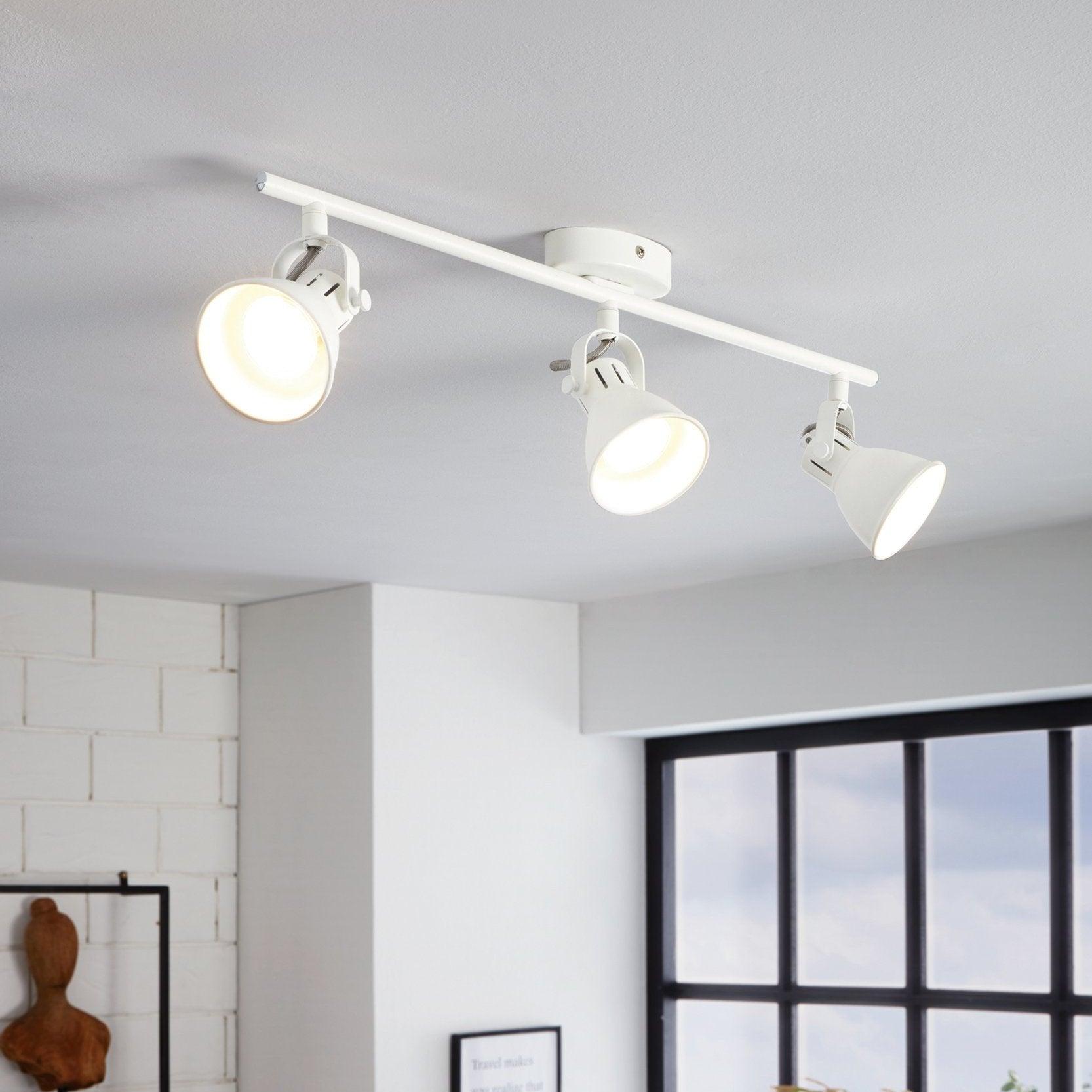 eglo seras 1 white 3 light bar spotlight