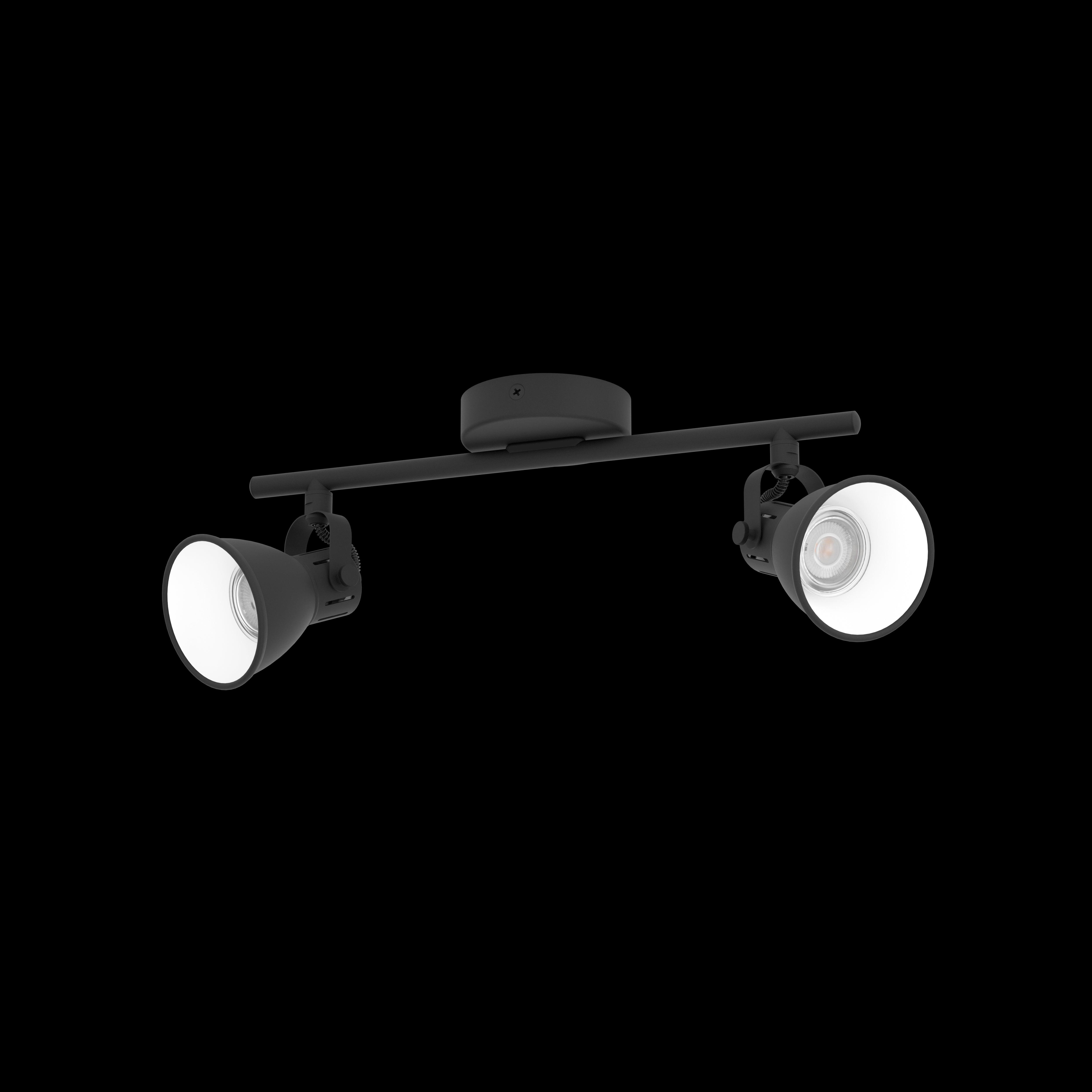 eglo seras 2 black 2 light bar spotlight living room image