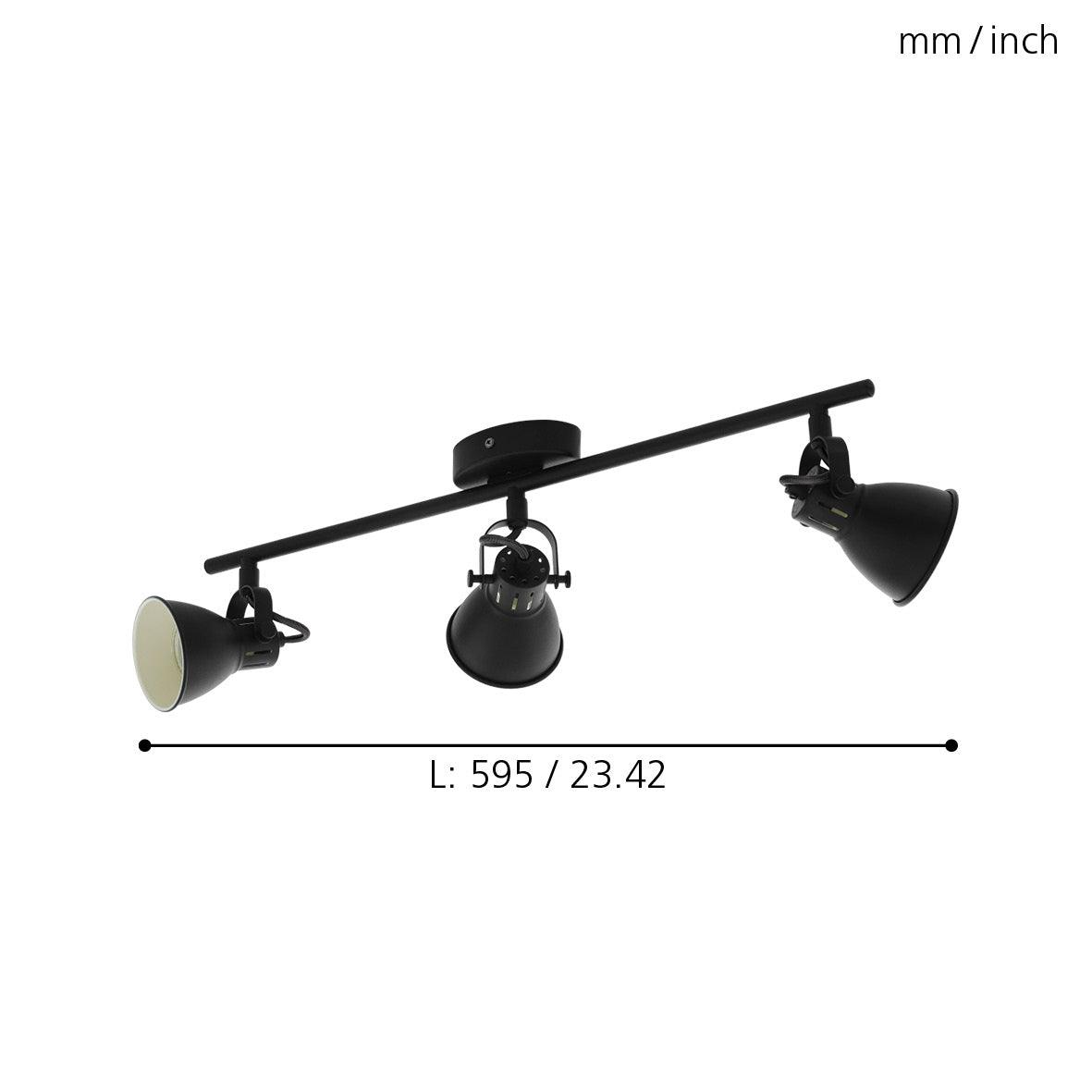 eglo seras 2 black 3 light bar spotlight kitchen lighting