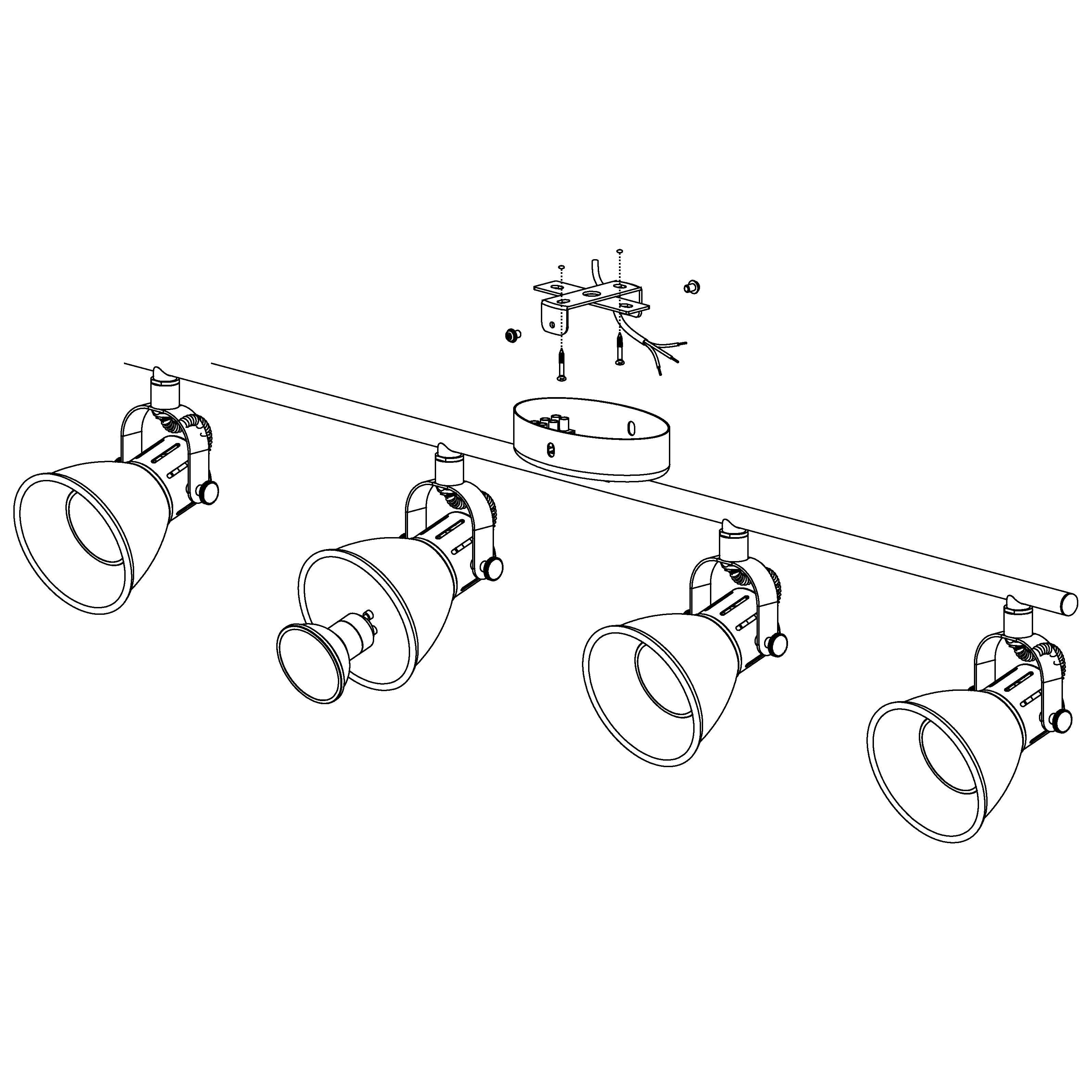 eglo seras 2 black 4 light bar spotlight hallway lighting