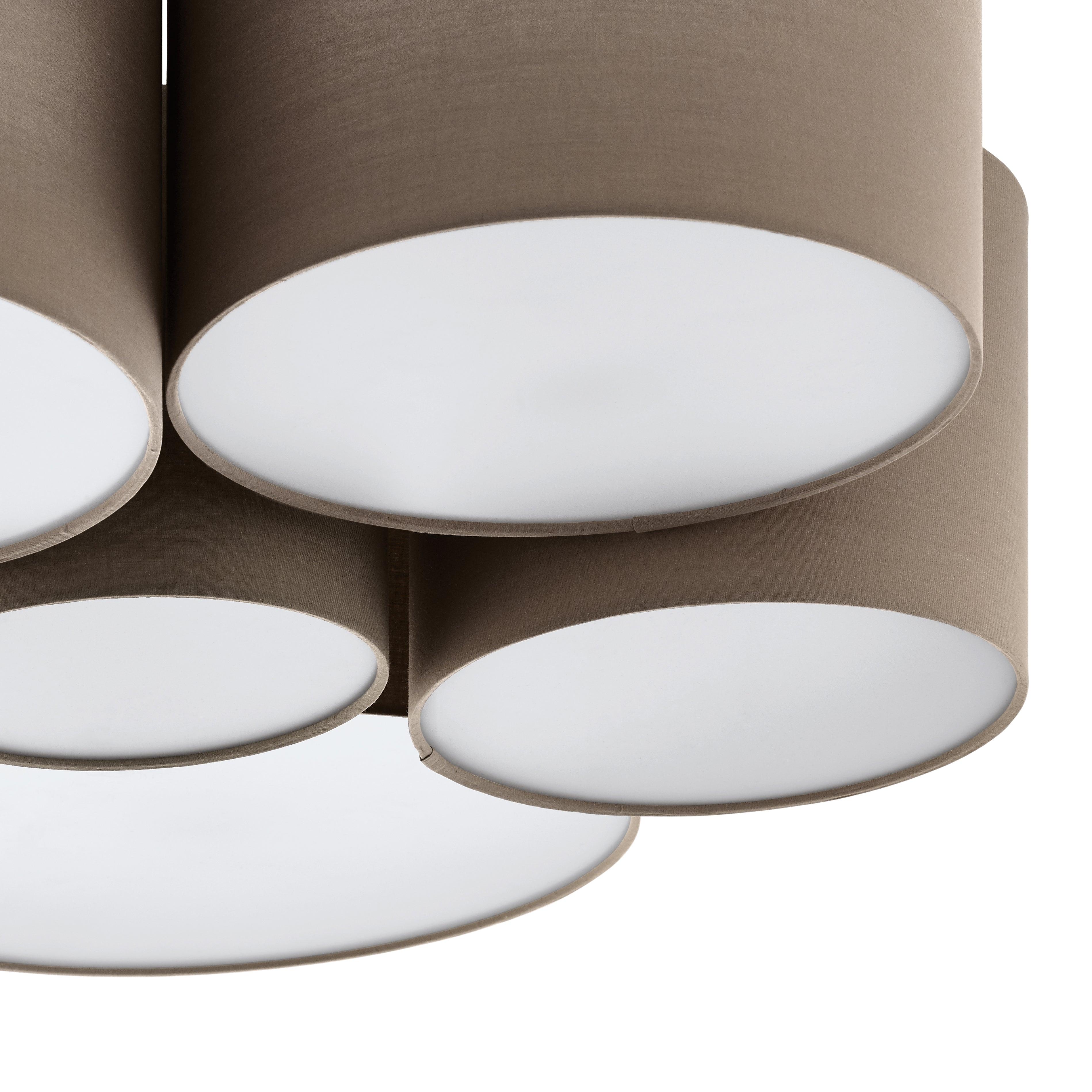 eglo pastore 1 6 light taupe fabric shade ceiling flush Kitchen Lighting Close Up