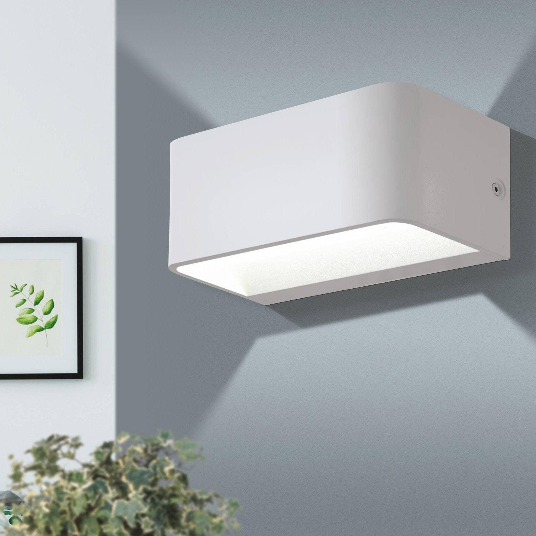 eglo sania 4 white integrated led wall light
