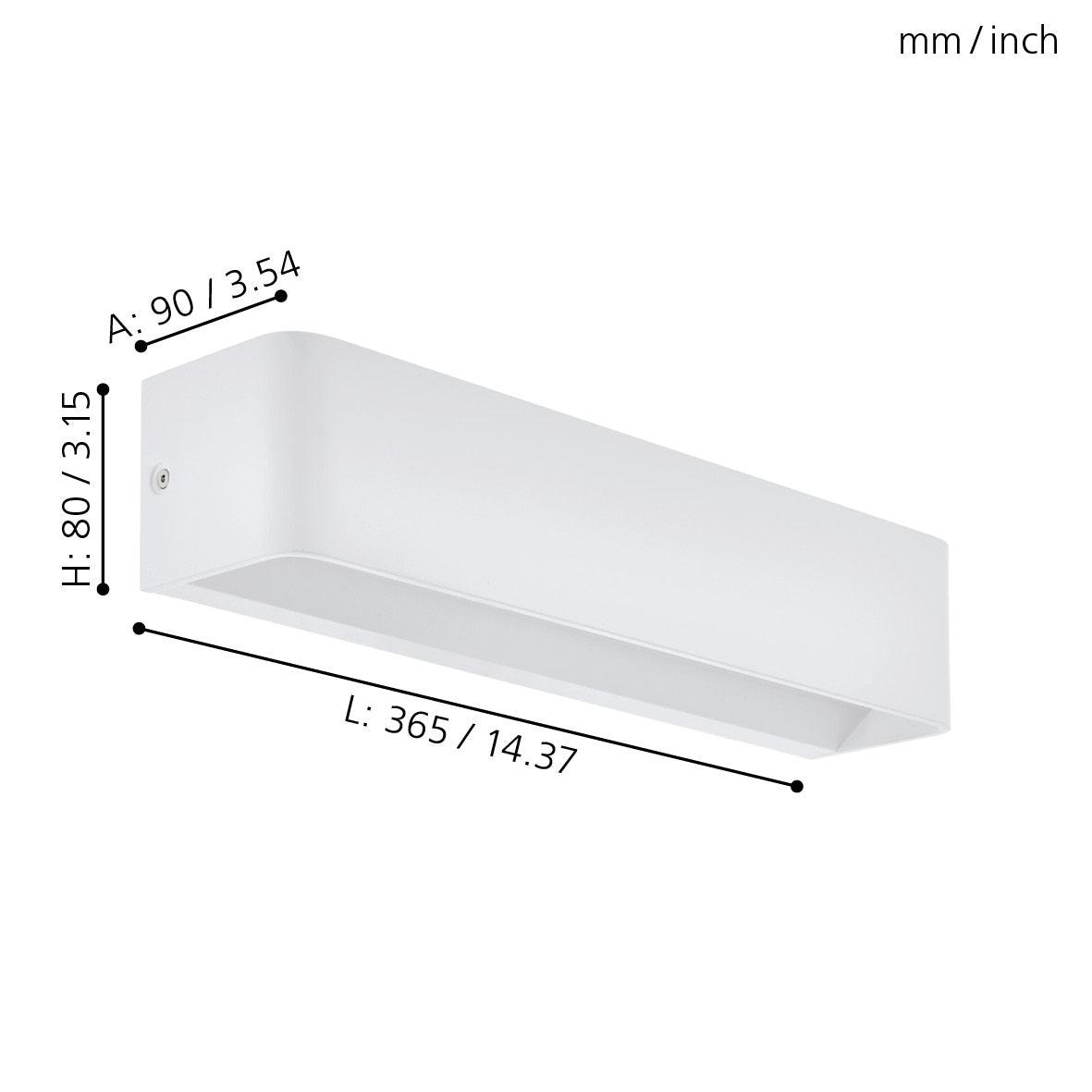 eglo sania 4 white modern led wall light kitchen lighting