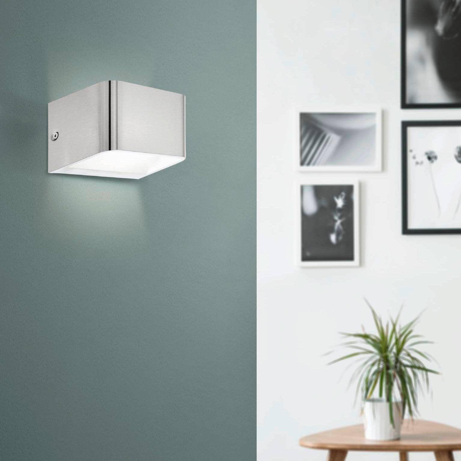 eglo sania 4 chrome led cube wall light