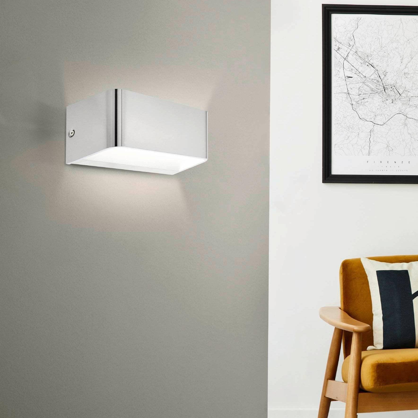 eglo sania 4 chrome integrated led wall light