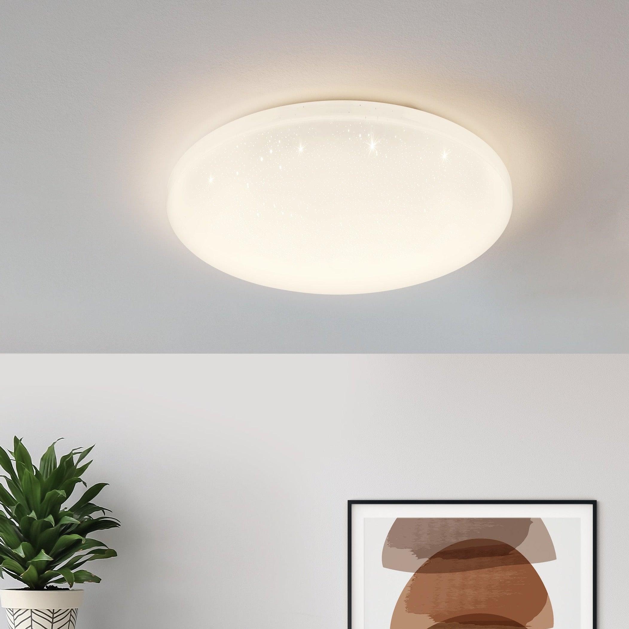 eglo frania s round led flush ceiling light 55cm living room image