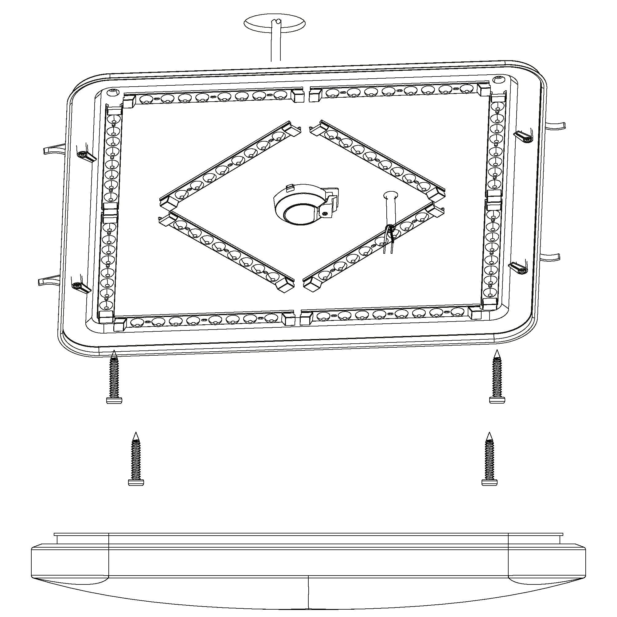 eglo frania s led square flush ceiling light 53cm kitchen lighting