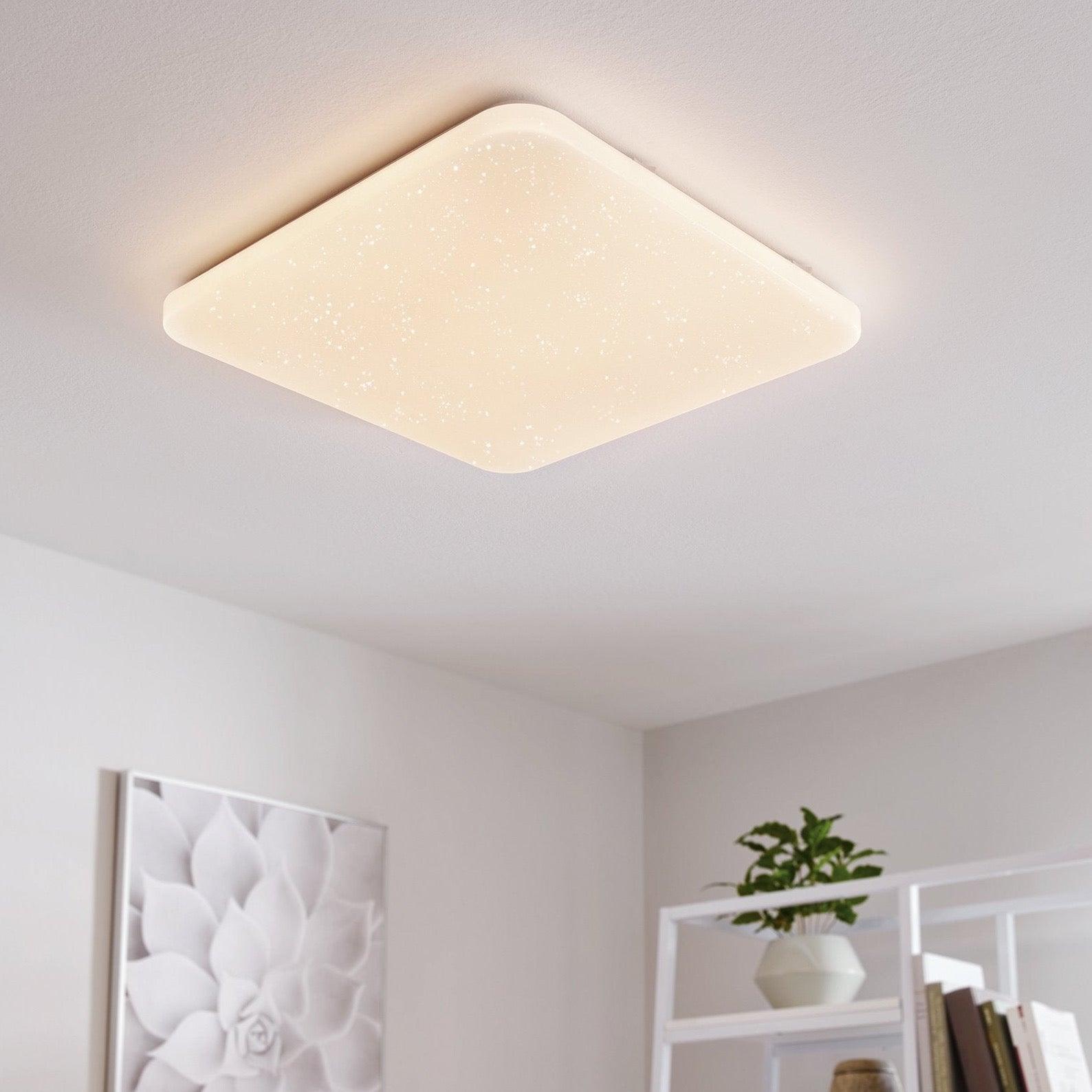 eglo frania s led square flush ceiling light 53cm