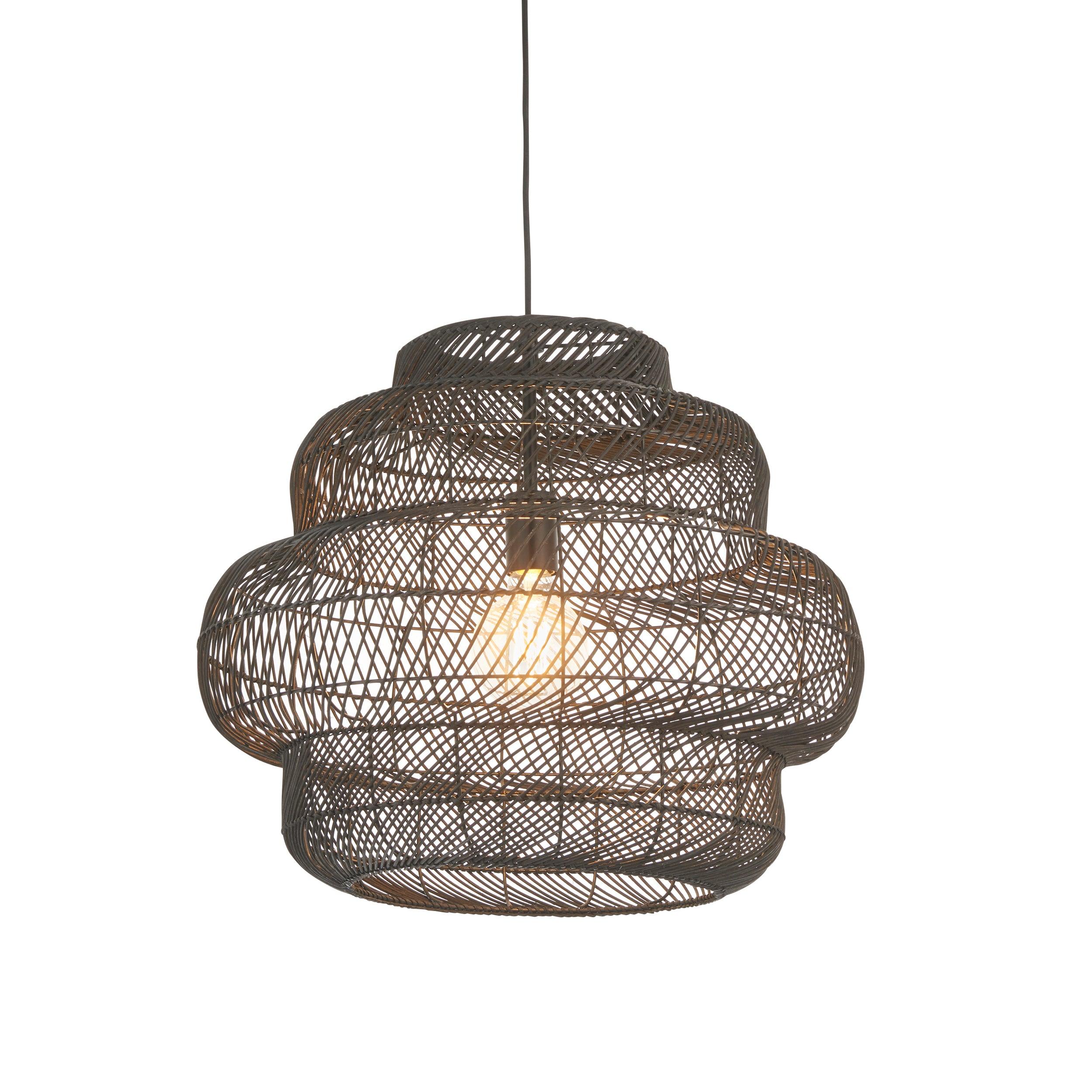 Tenoko Black Rattan Pendant Light
