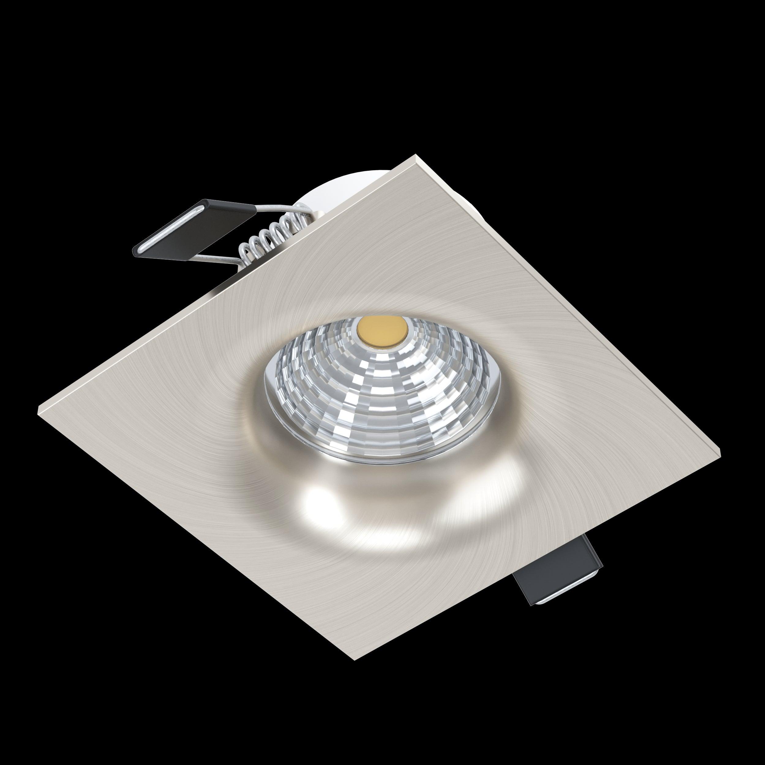 eglo saliceto square led nickel recessed downlight cool white kitchen lighting