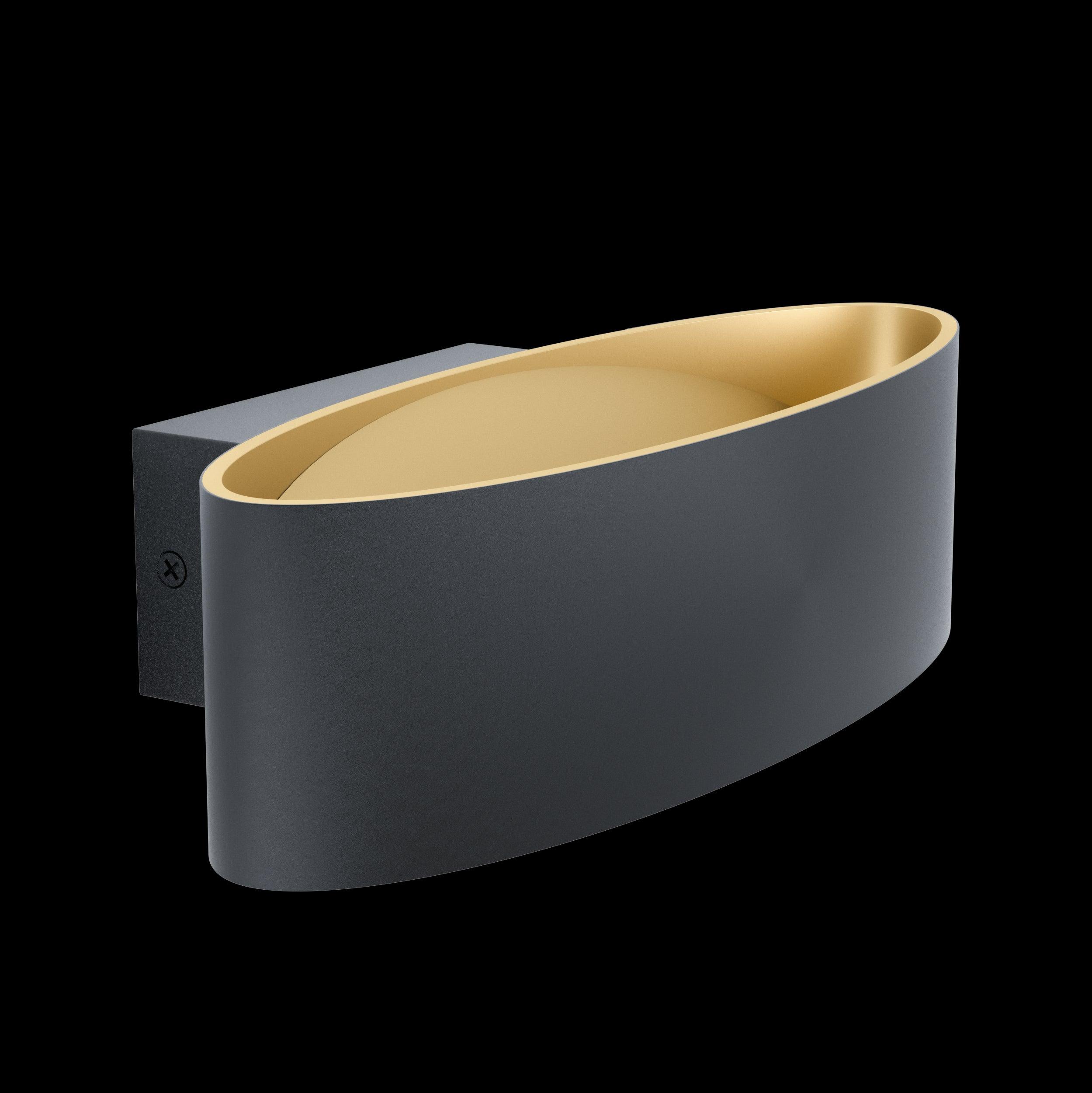 eglo maccacari curved black gold led wall light living room image