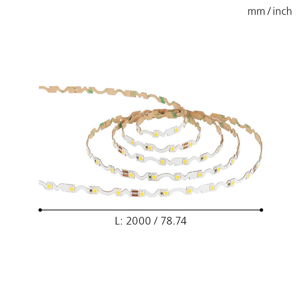 eglo flexible stripe 2m led light strip warm white living room close up