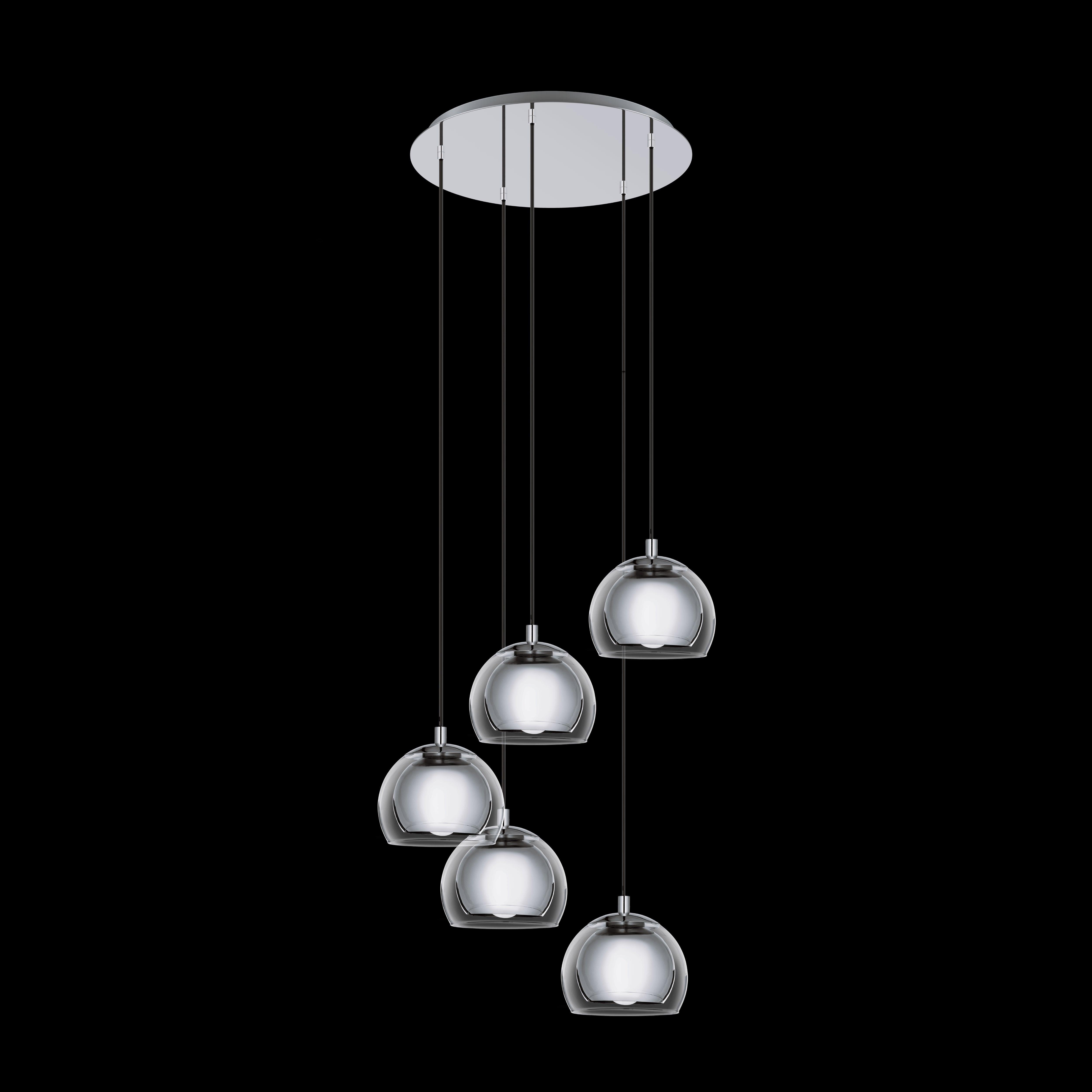 eglo rocamar 1 6 light clear glass chrome ceiling pendant living room image