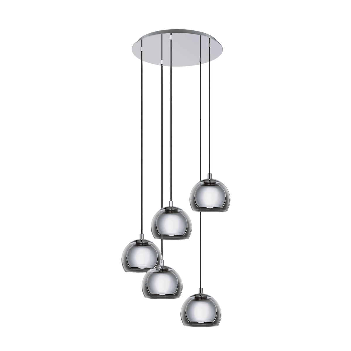 eglo rocamar 1 6 light clear glass chrome ceiling pendant living room image