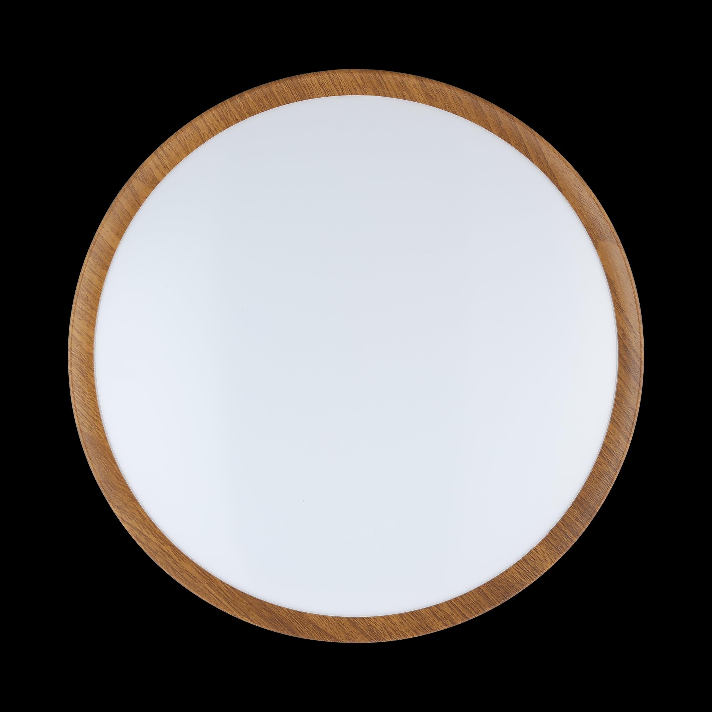 eglo musurita wood effect round led flush ceiling light 31cm hallway lighting