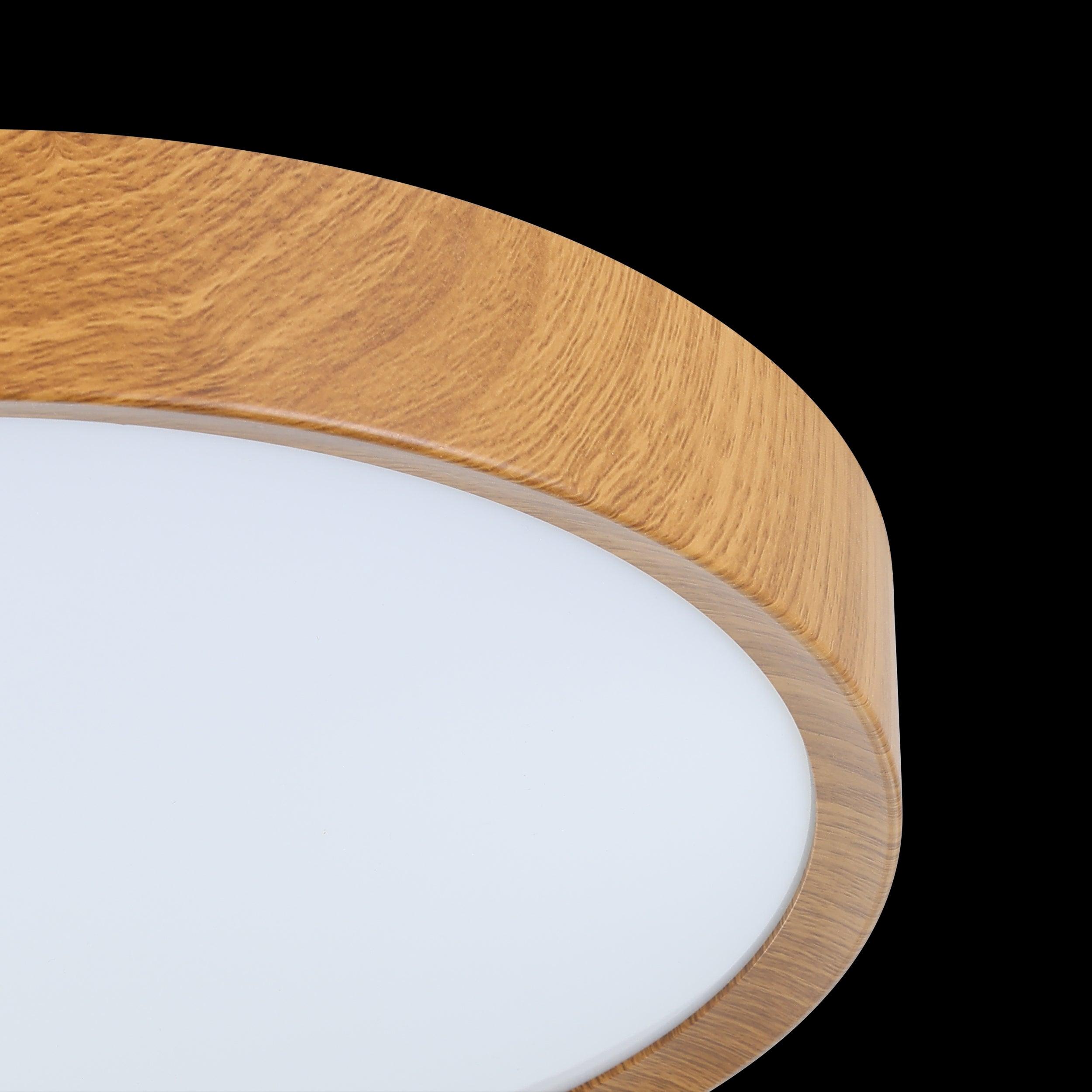 eglo musurita wood effect round led flush ceiling light 31cm Kitchen Lighting Close Up