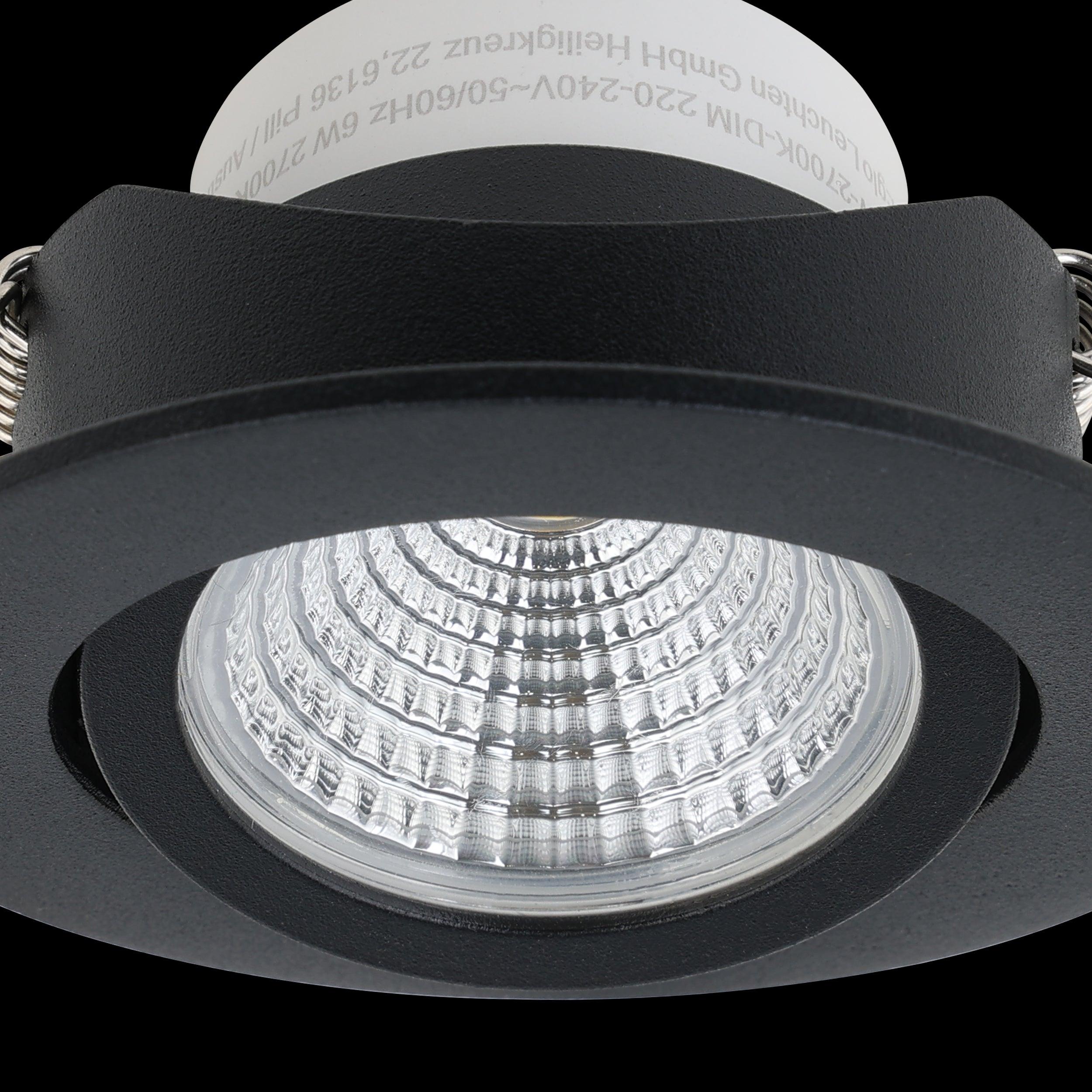 eglo saliceto led black recessed downlight warm white Hallway Lighting Close up