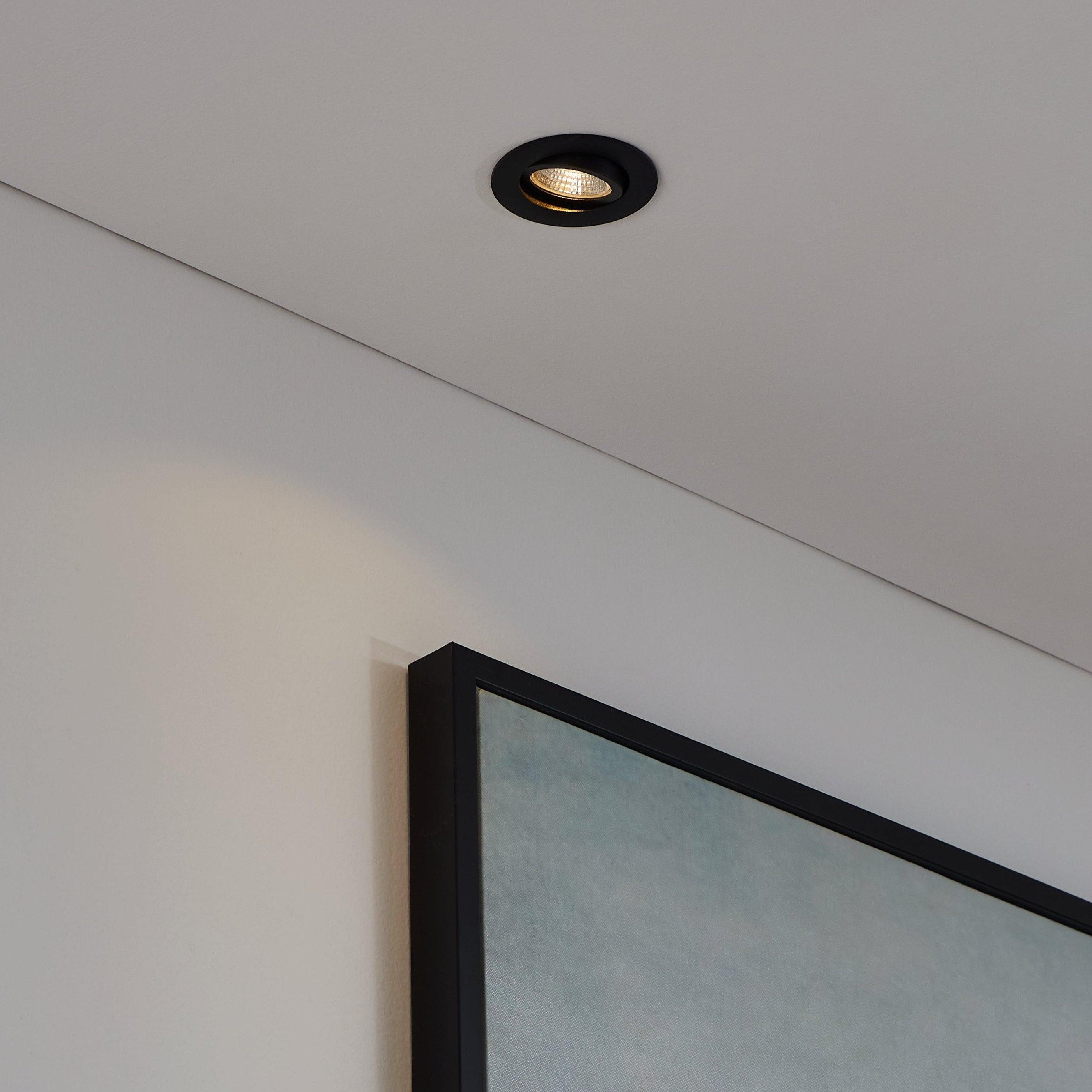 eglo saliceto led black recessed downlight warm white living room image