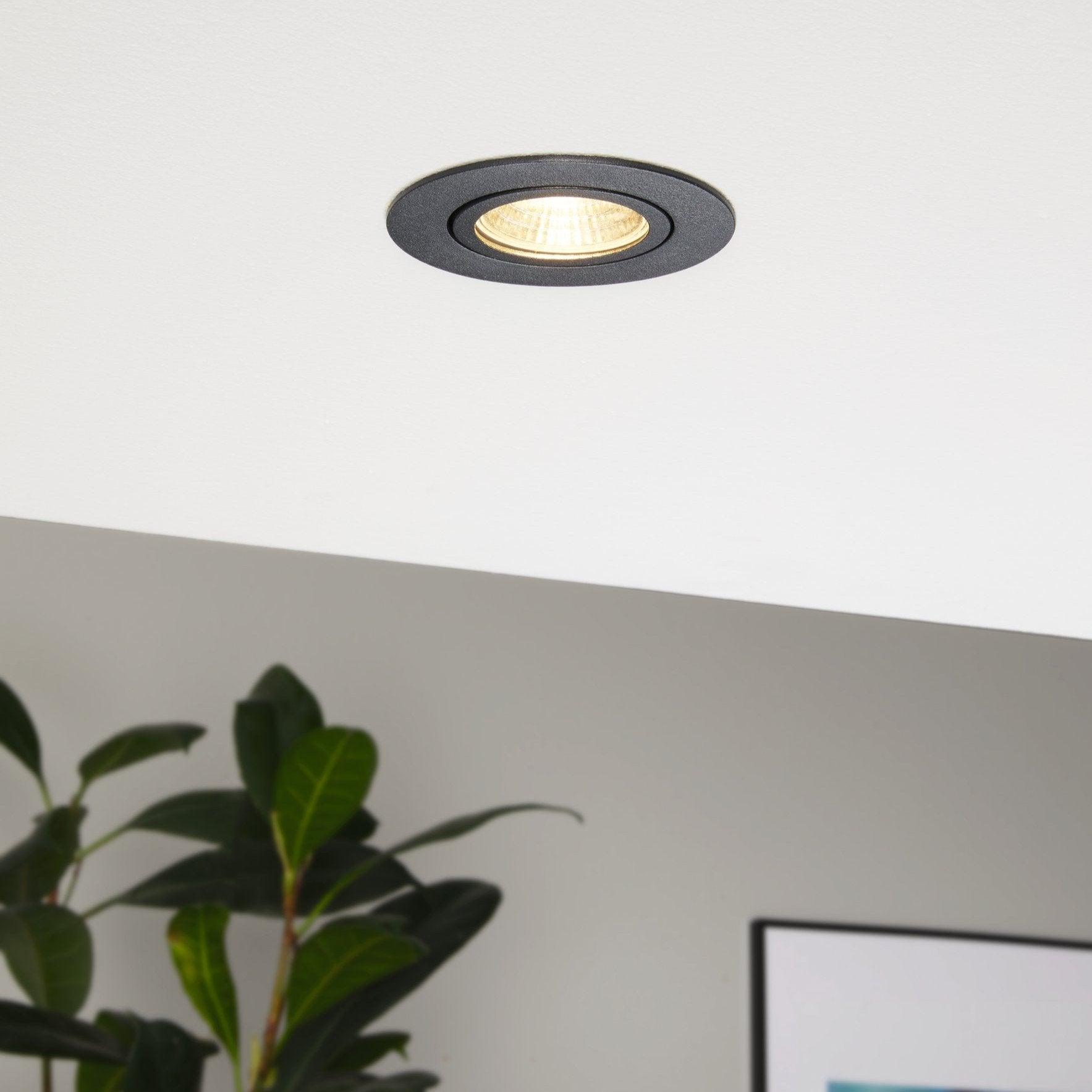 eglo saliceto led black recessed downlight warm white