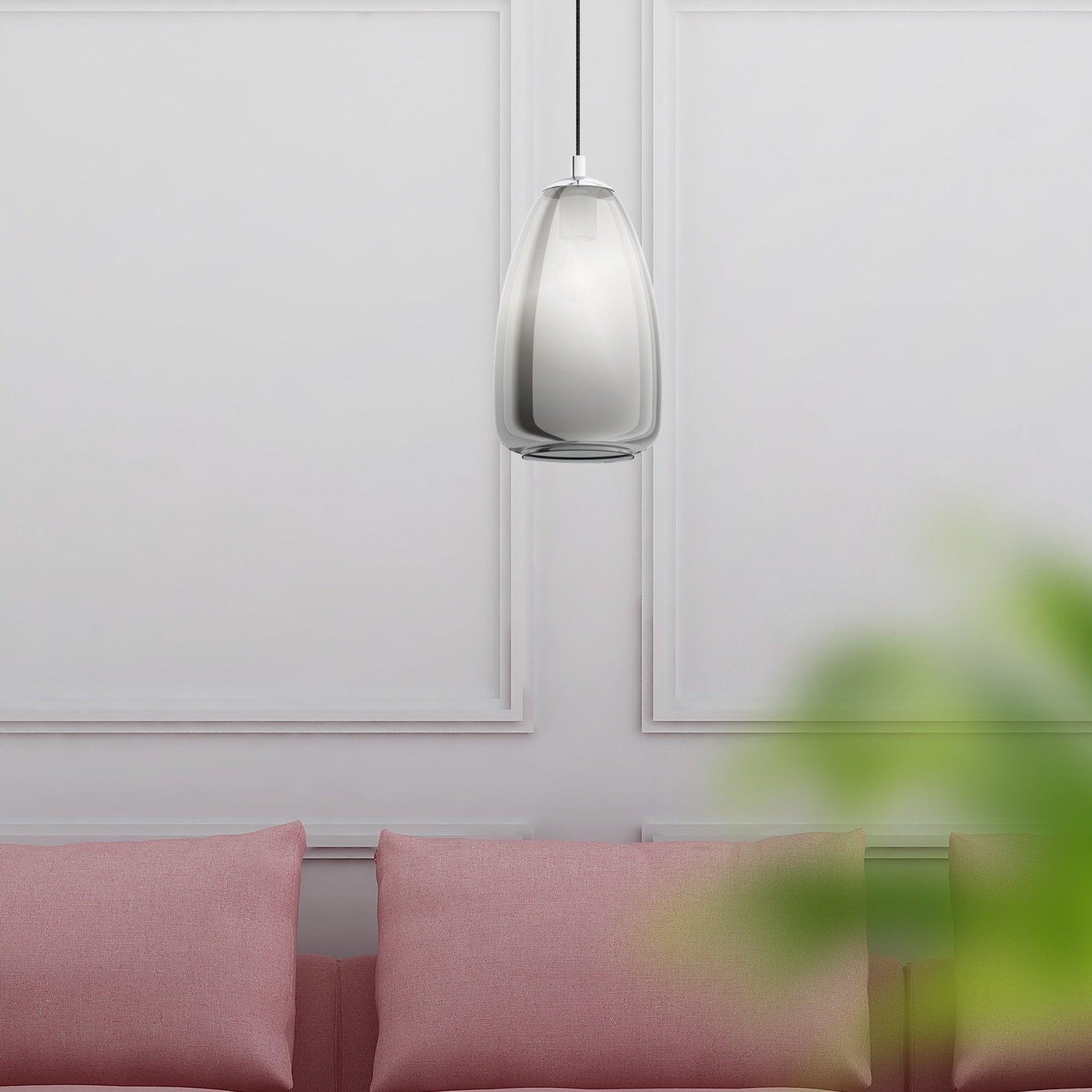eglo alobrase chrome smoked black glass ceiling pendant