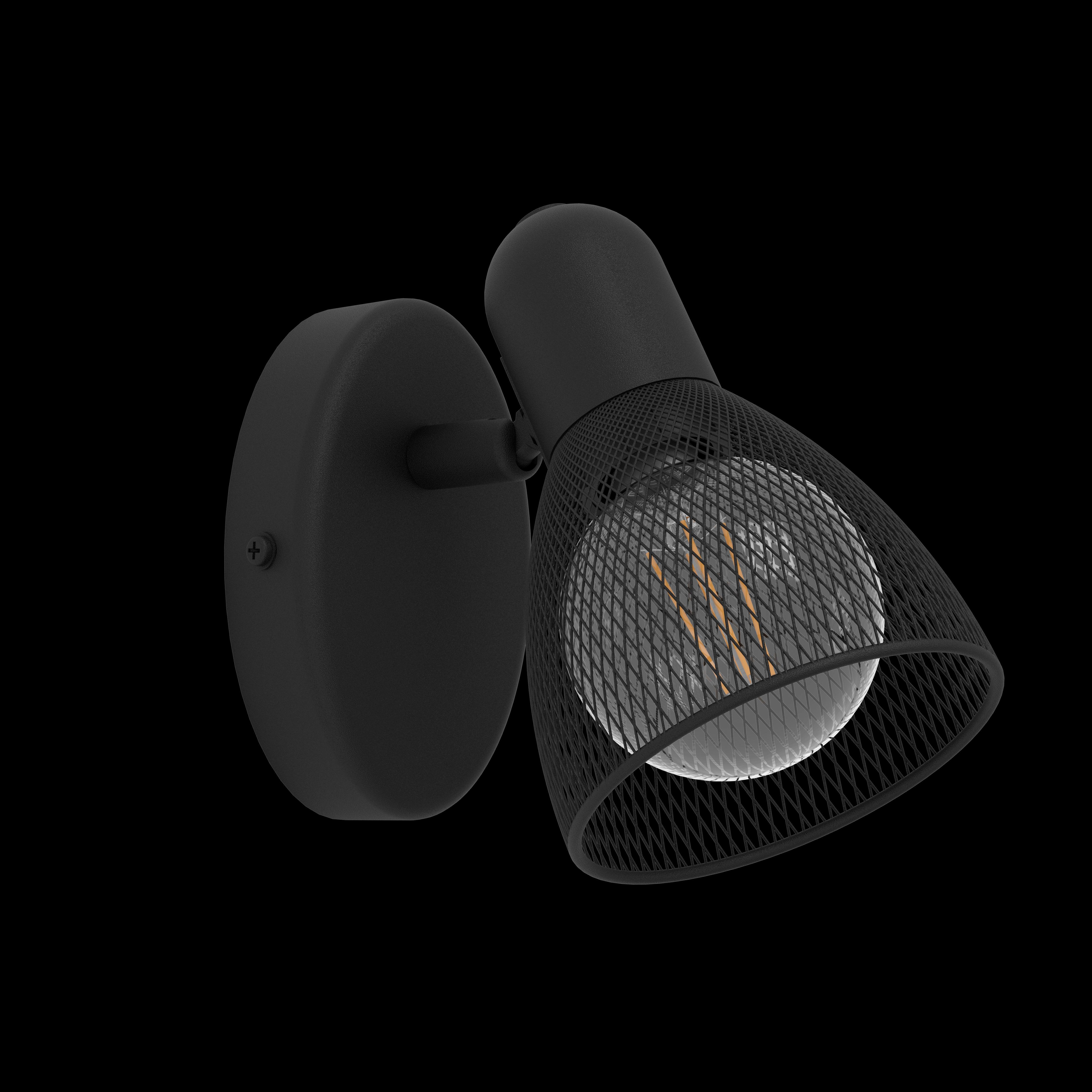 eglo carovigno black mesh wall spotlight