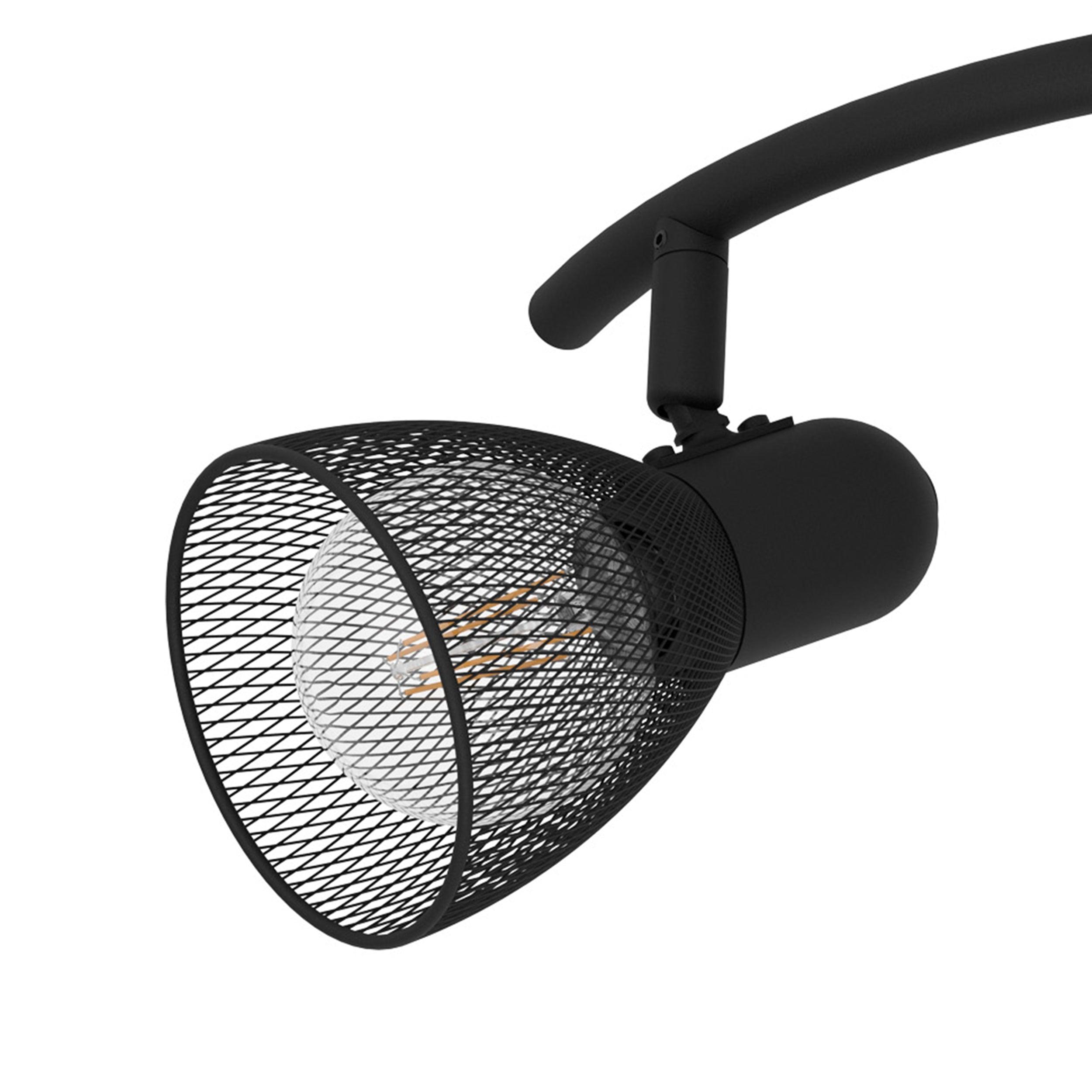 eglo carovigno black mesh 2 light bar spotlight kitchen lighting