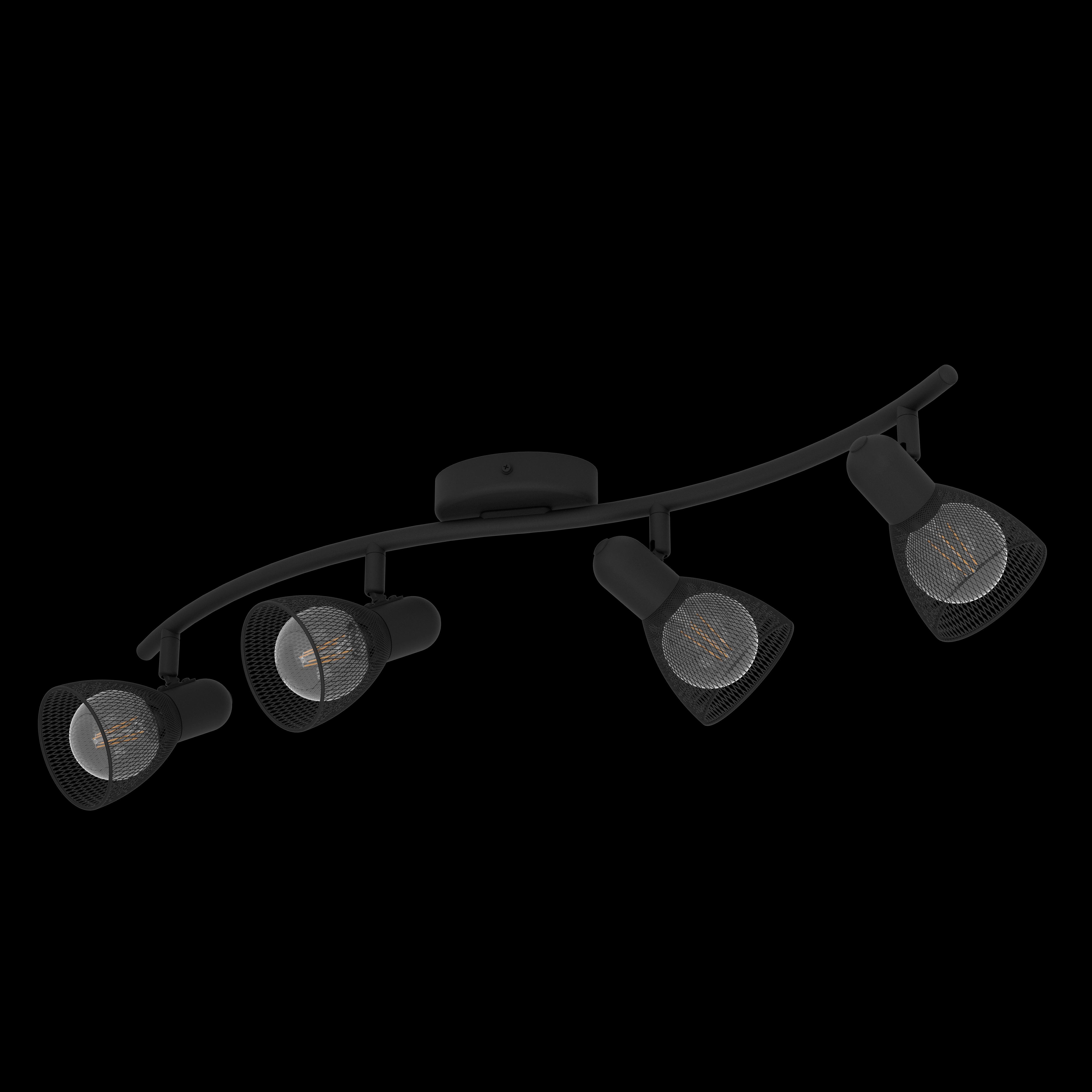eglo carovigno black mesh 4 light bar spotlight living room image