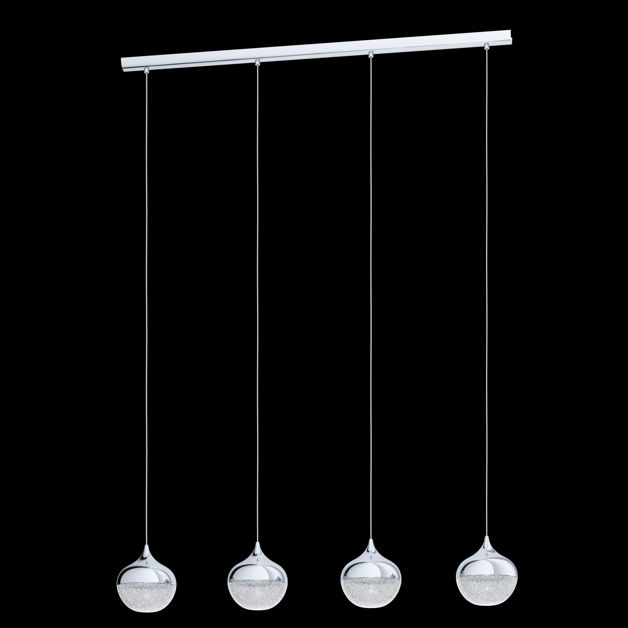 eglo mioglia 1 4 light chrome crystal effect ceiling pendant living room image