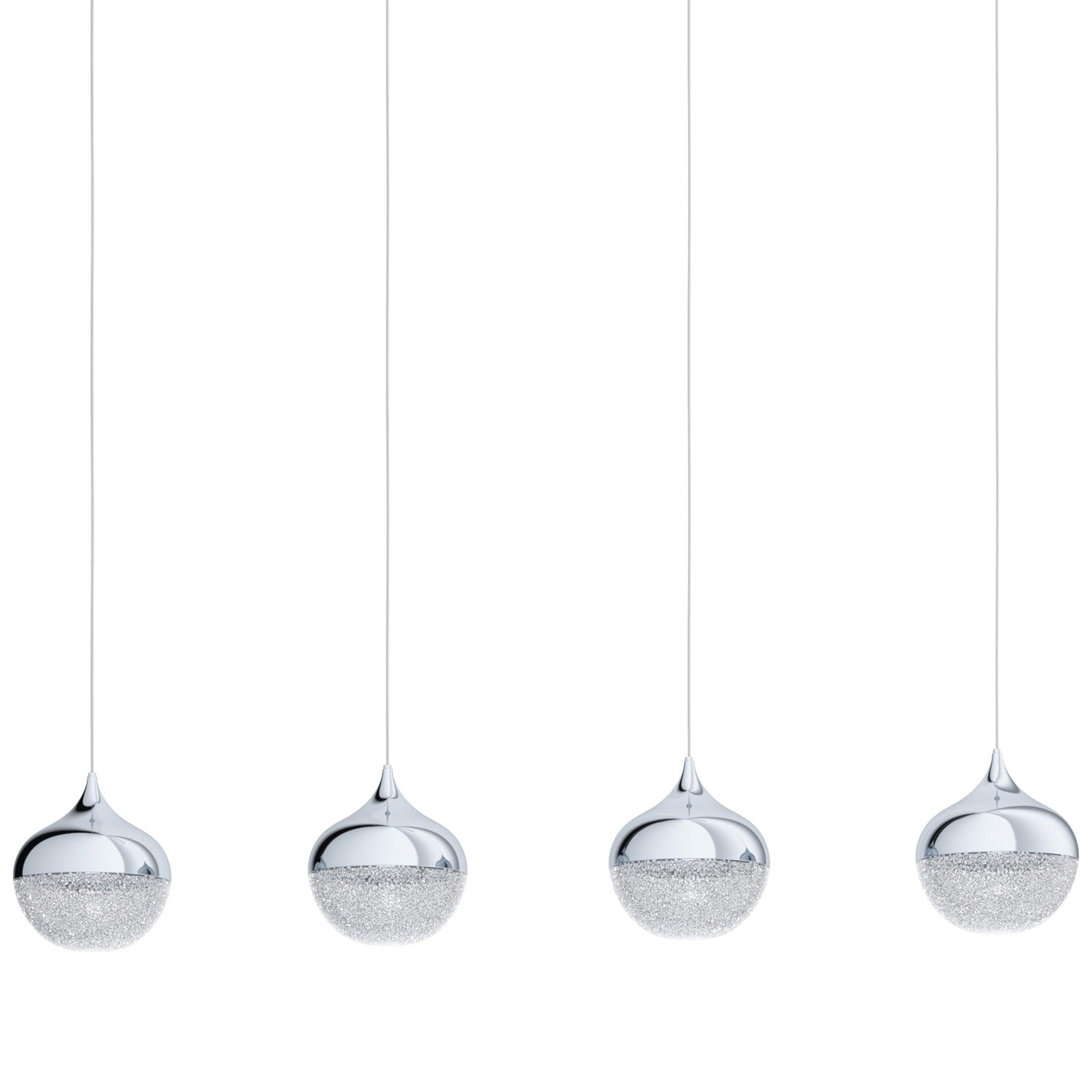 eglo mioglia 1 4 light chrome crystal effect ceiling pendant Kitchen Lighting Close Up