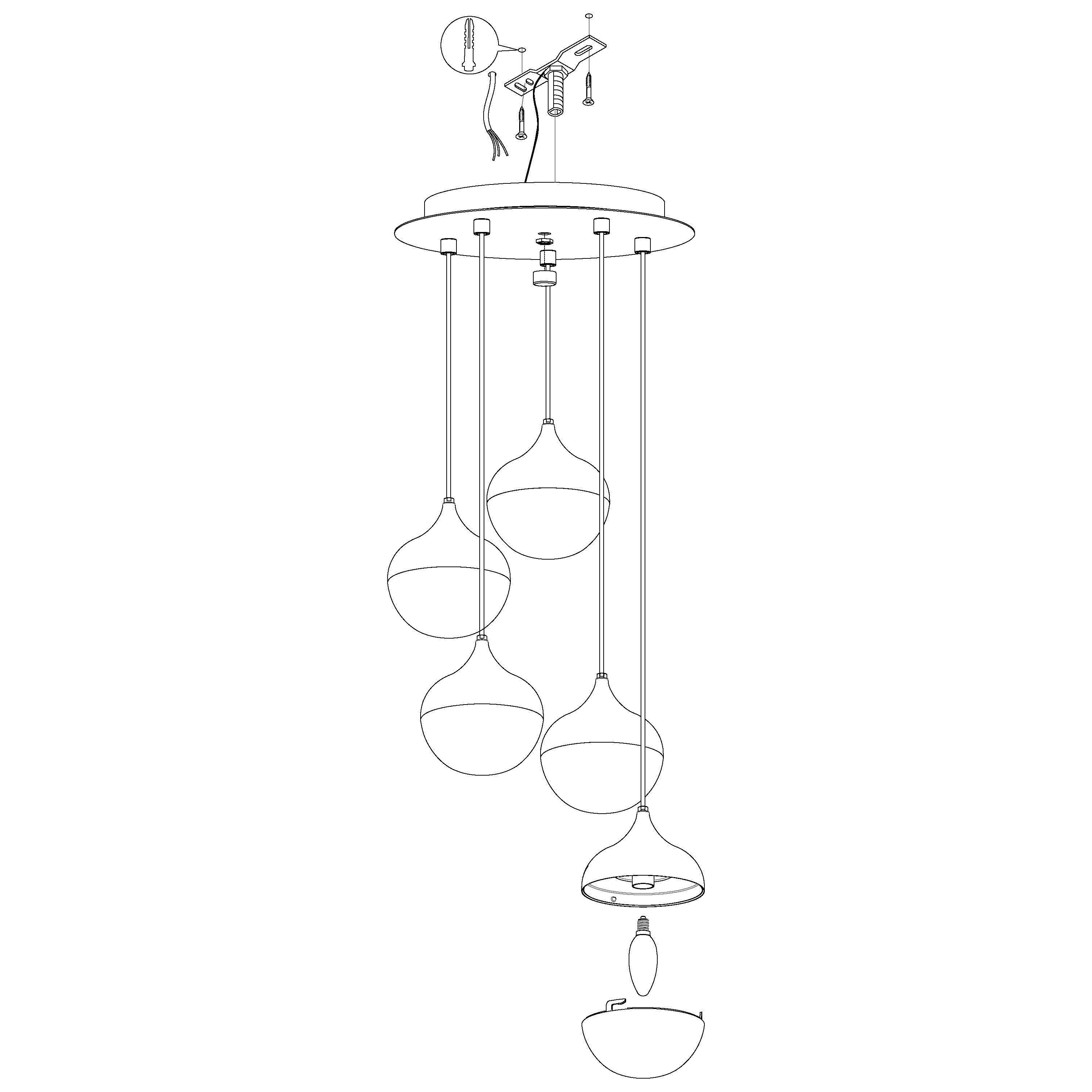 eglo mioglia 1 5 light chrome crystal effect pendant kitchen lighting