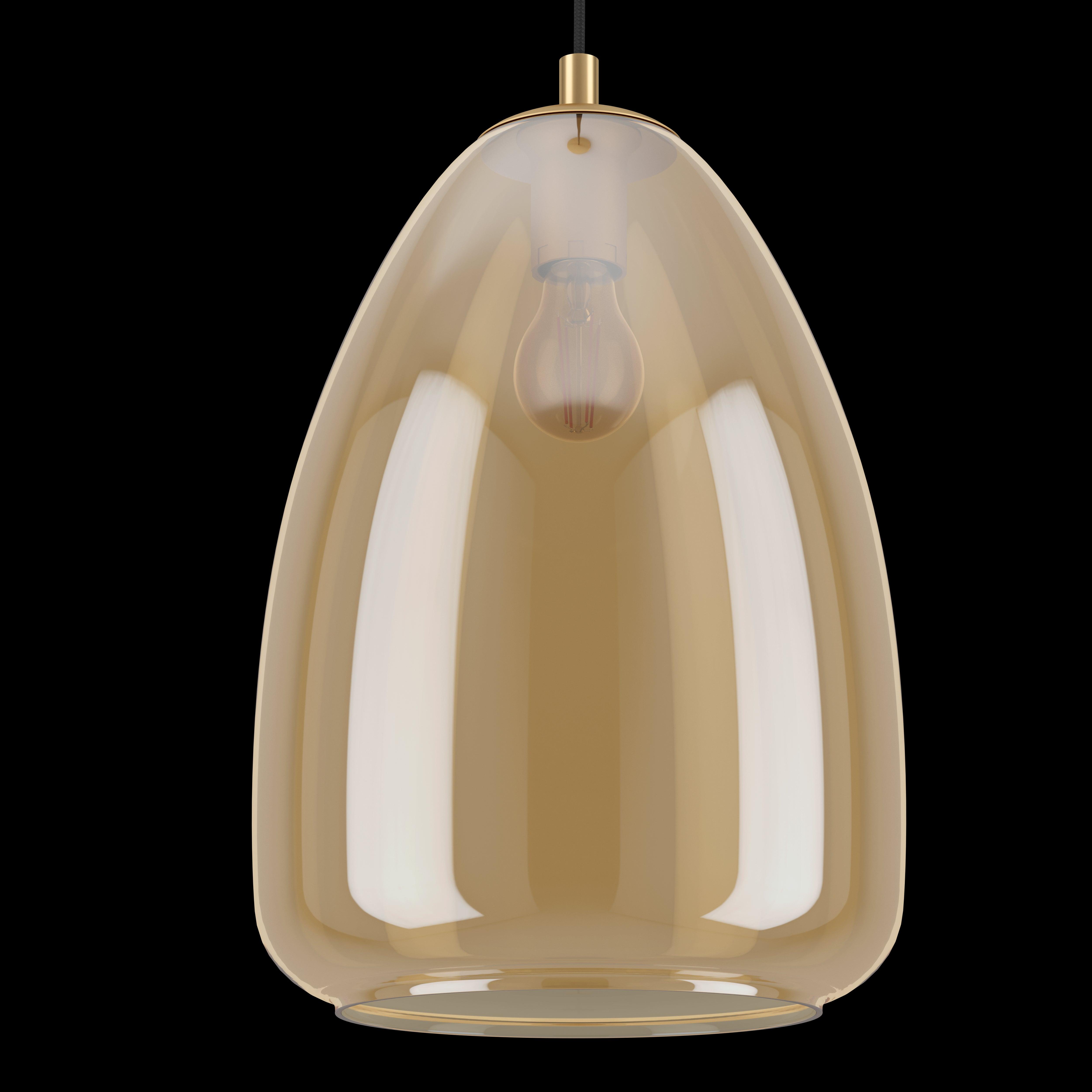 eglo alobrase smoked amber glass ceiling pendant 30cm hallway lighting