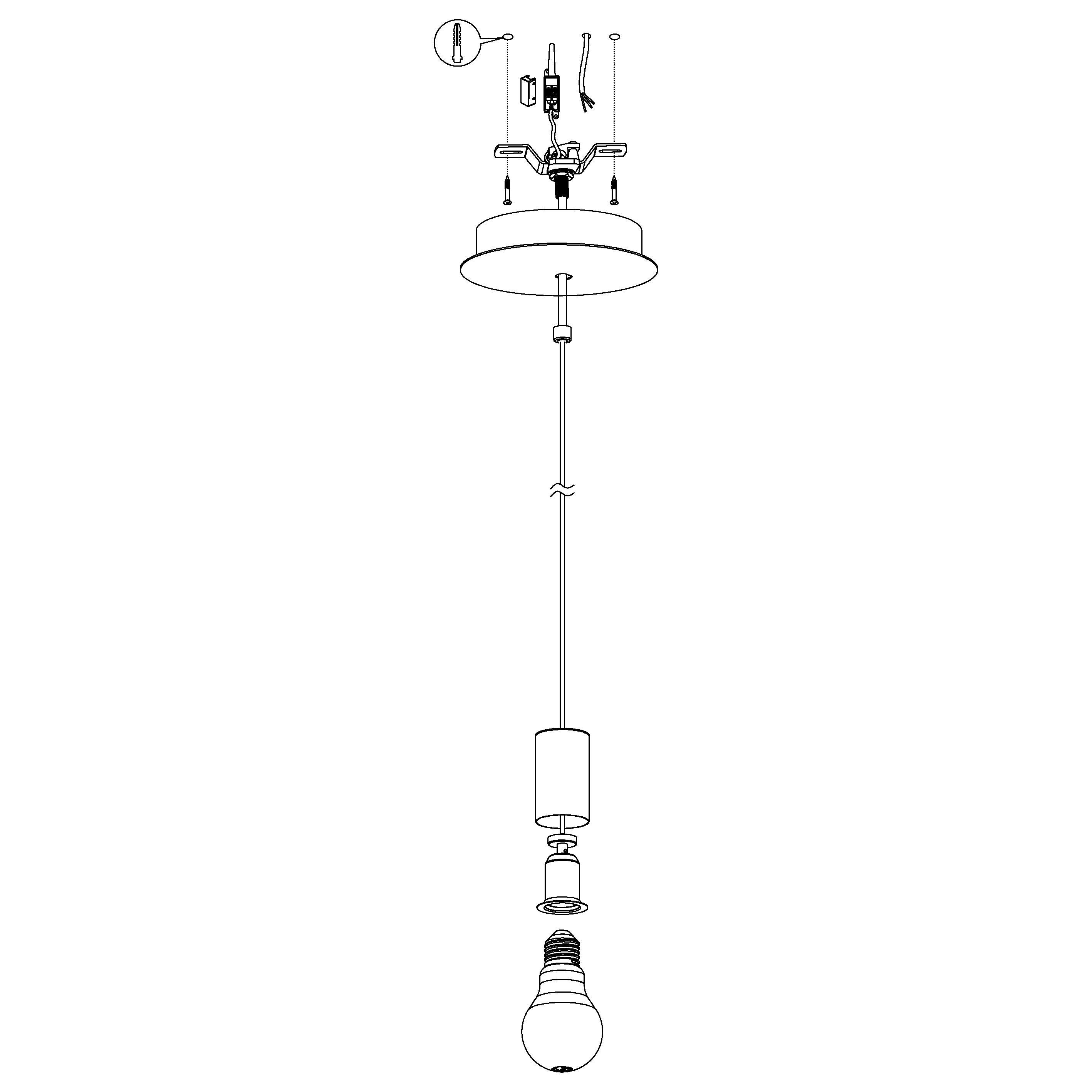 Eglo Pozueta Black Cable Set Ceiling Pendant-WAREHOUSE-40-200326