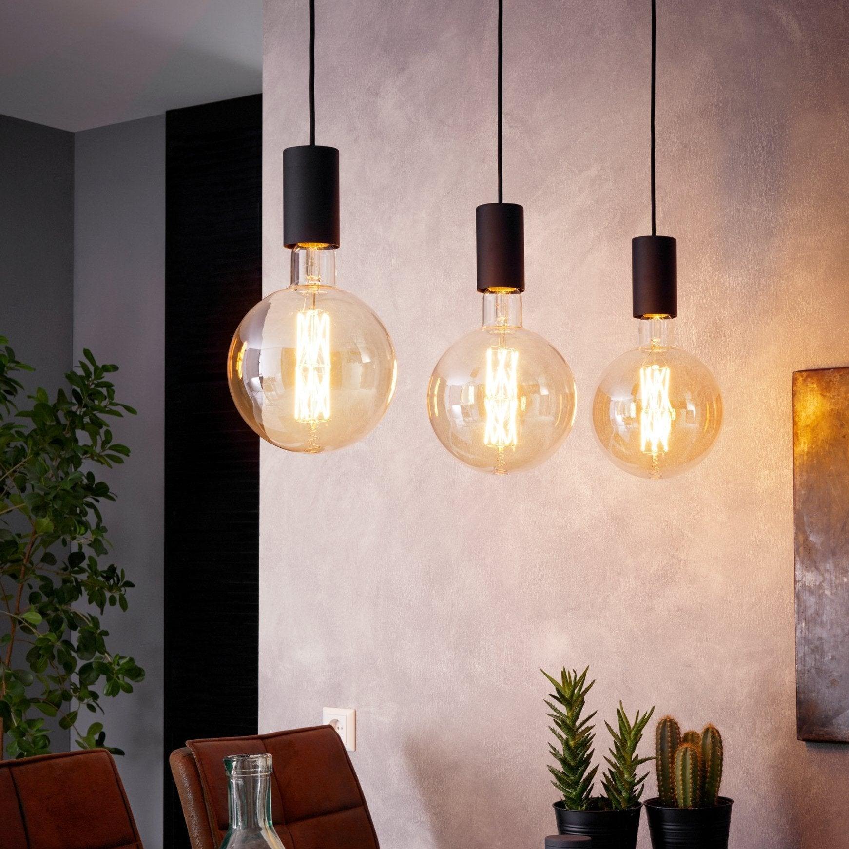 eglo pozueta 3 light black cable set bar ceiling pendant