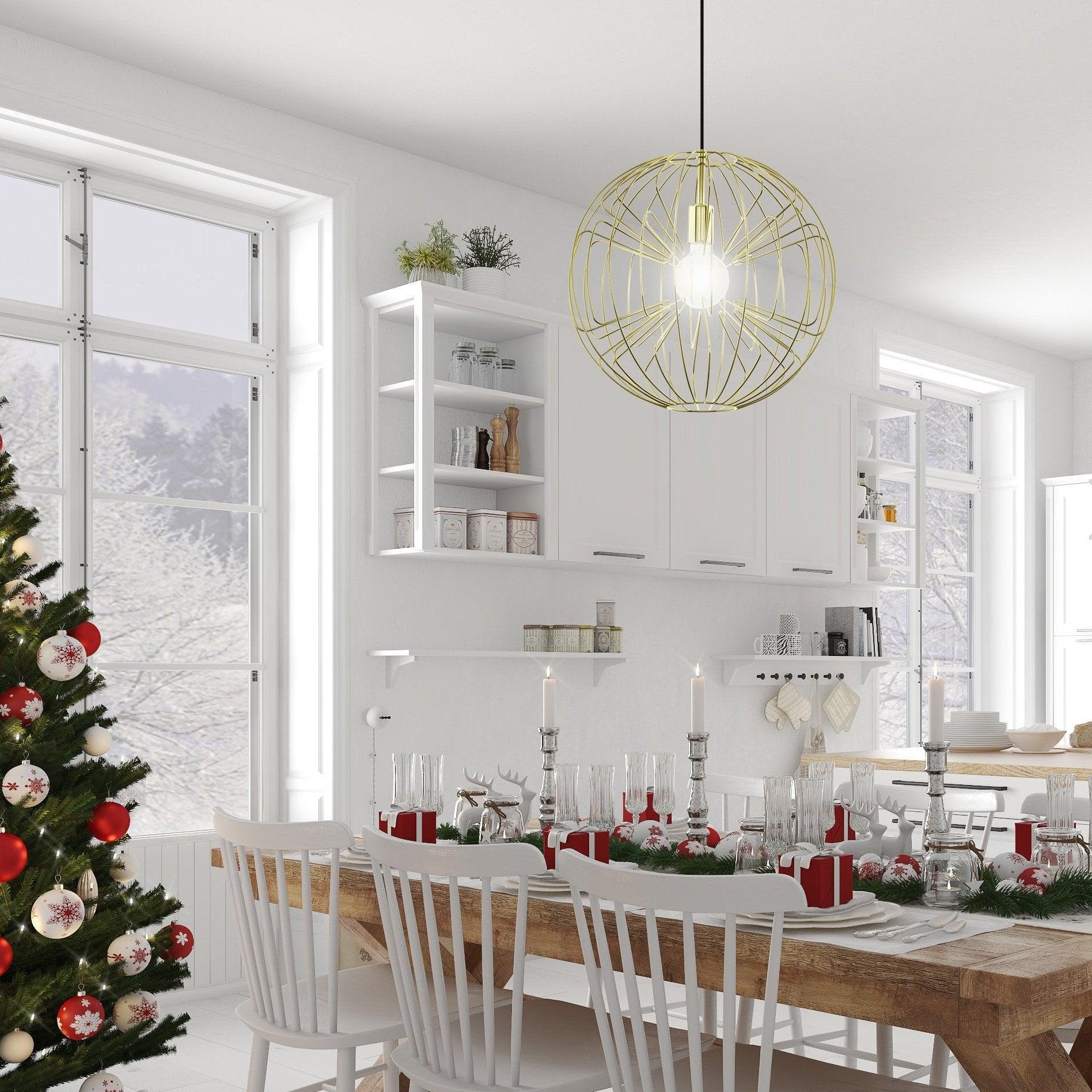 eglo okinzuri brass spherical wire frame ceiling pendant